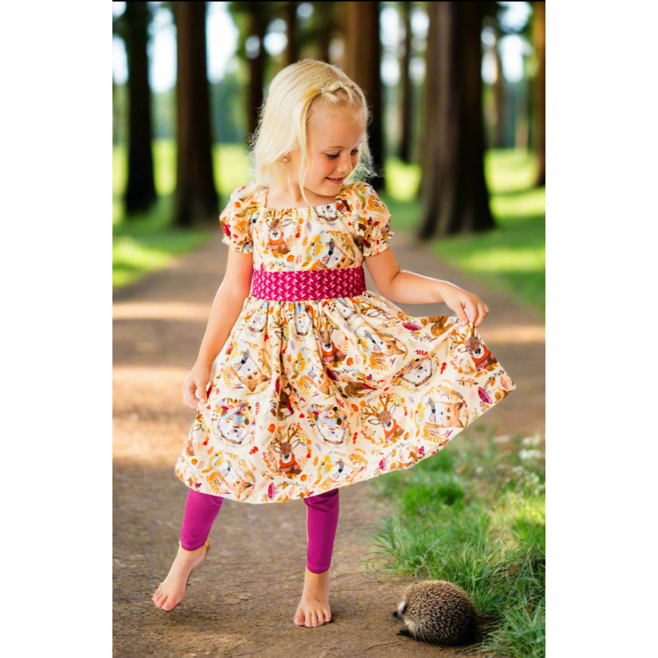 Hedgehog and Friends Peasant Dress