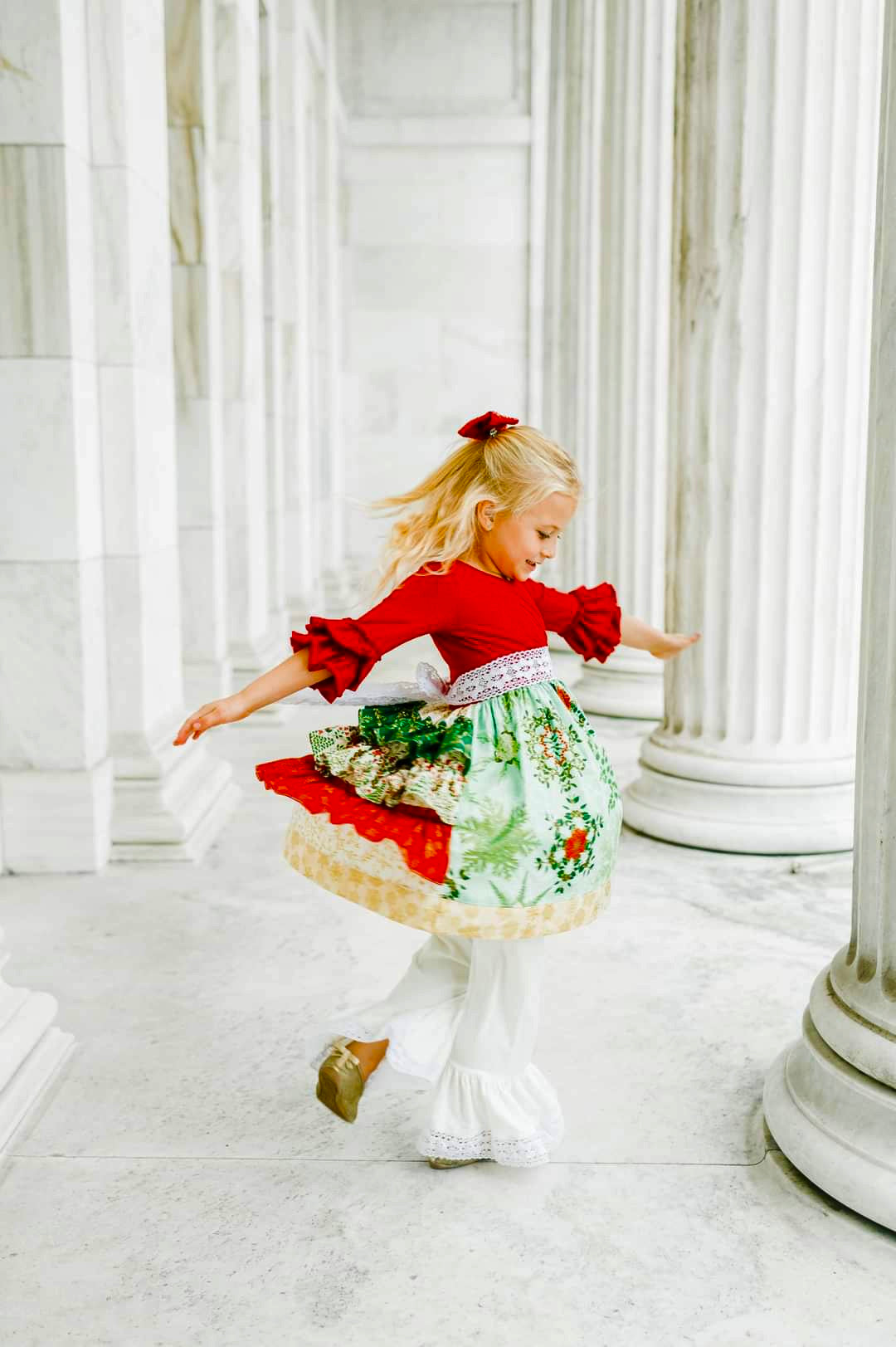 Gold Frankincense and Myrrh Christmas Bustle Dress