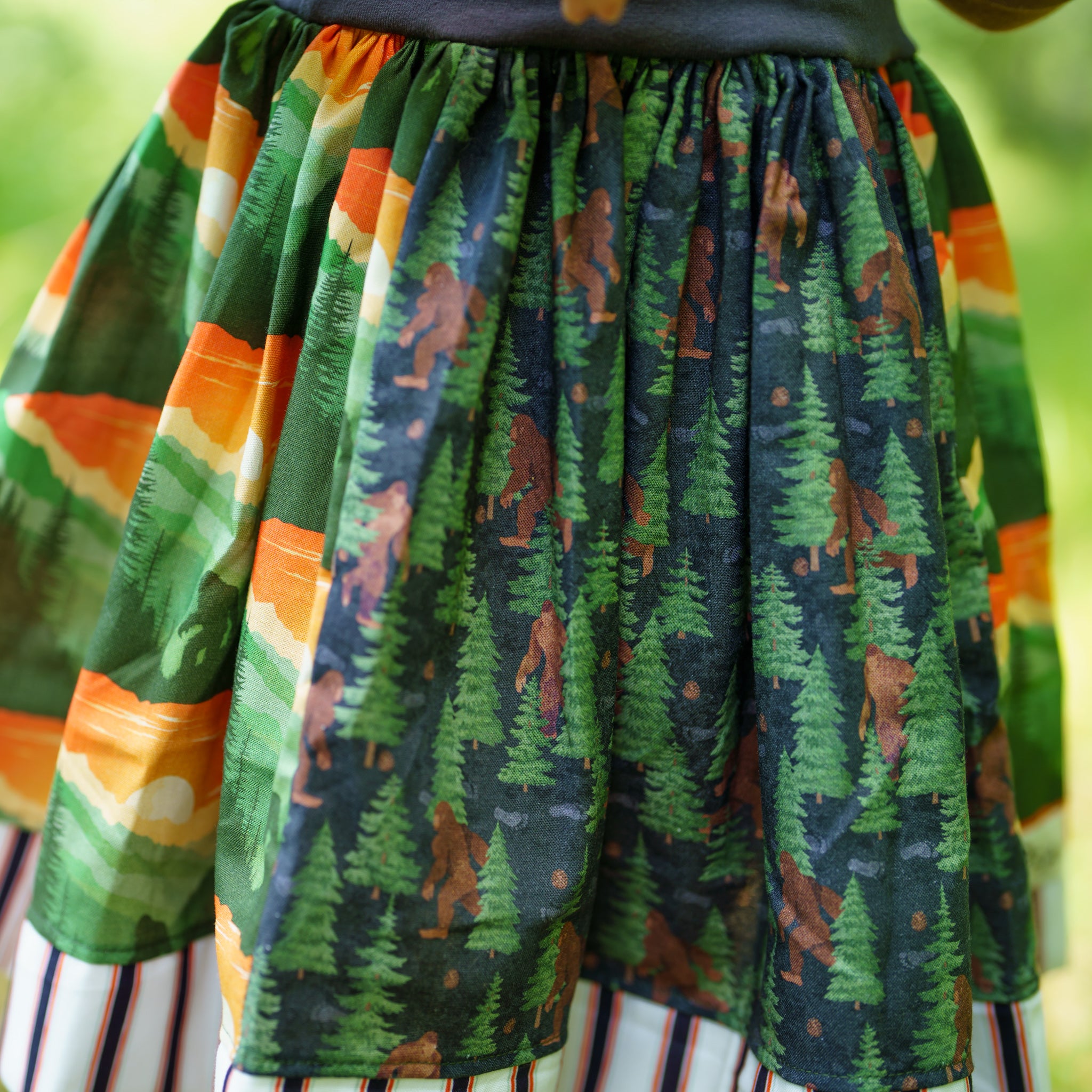 Bigfoots Adventure 3/4 sleeve Twirl dress