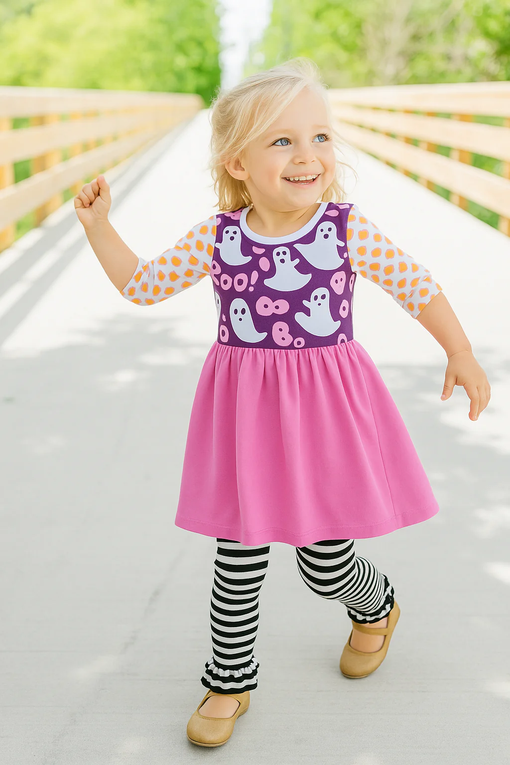 Ghostly Goodies 3/4 Sleeve Lap Dress