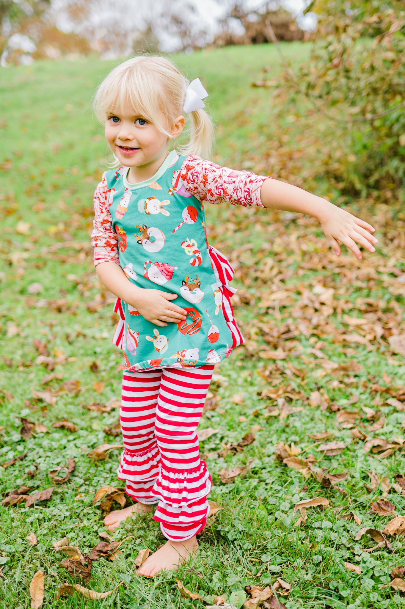 Winter Treats Ruffle butt 3/4 Sleeve Tunic