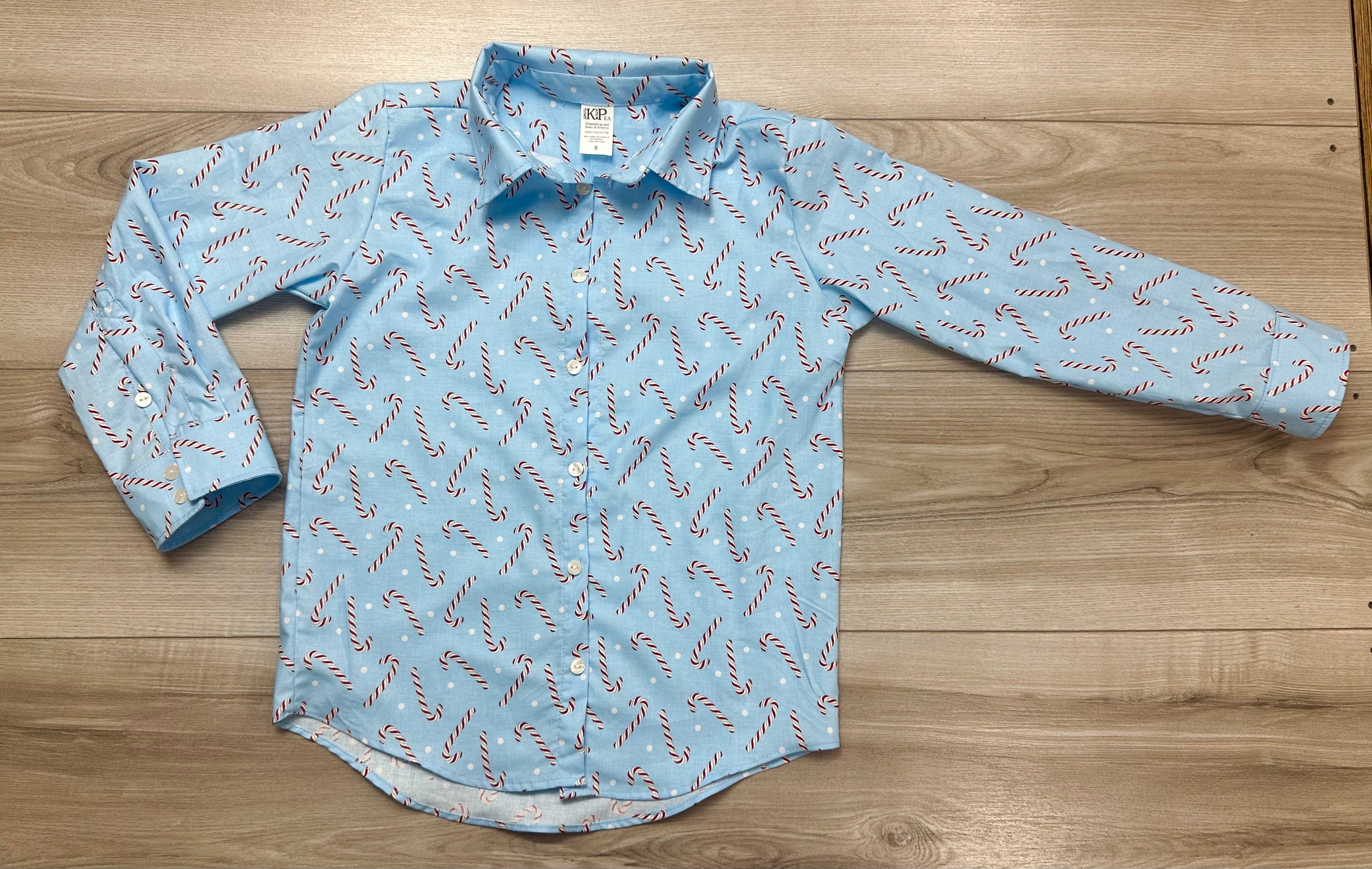 Candy Cane Andrew Button Up Shirt (ships in 2 weeks)