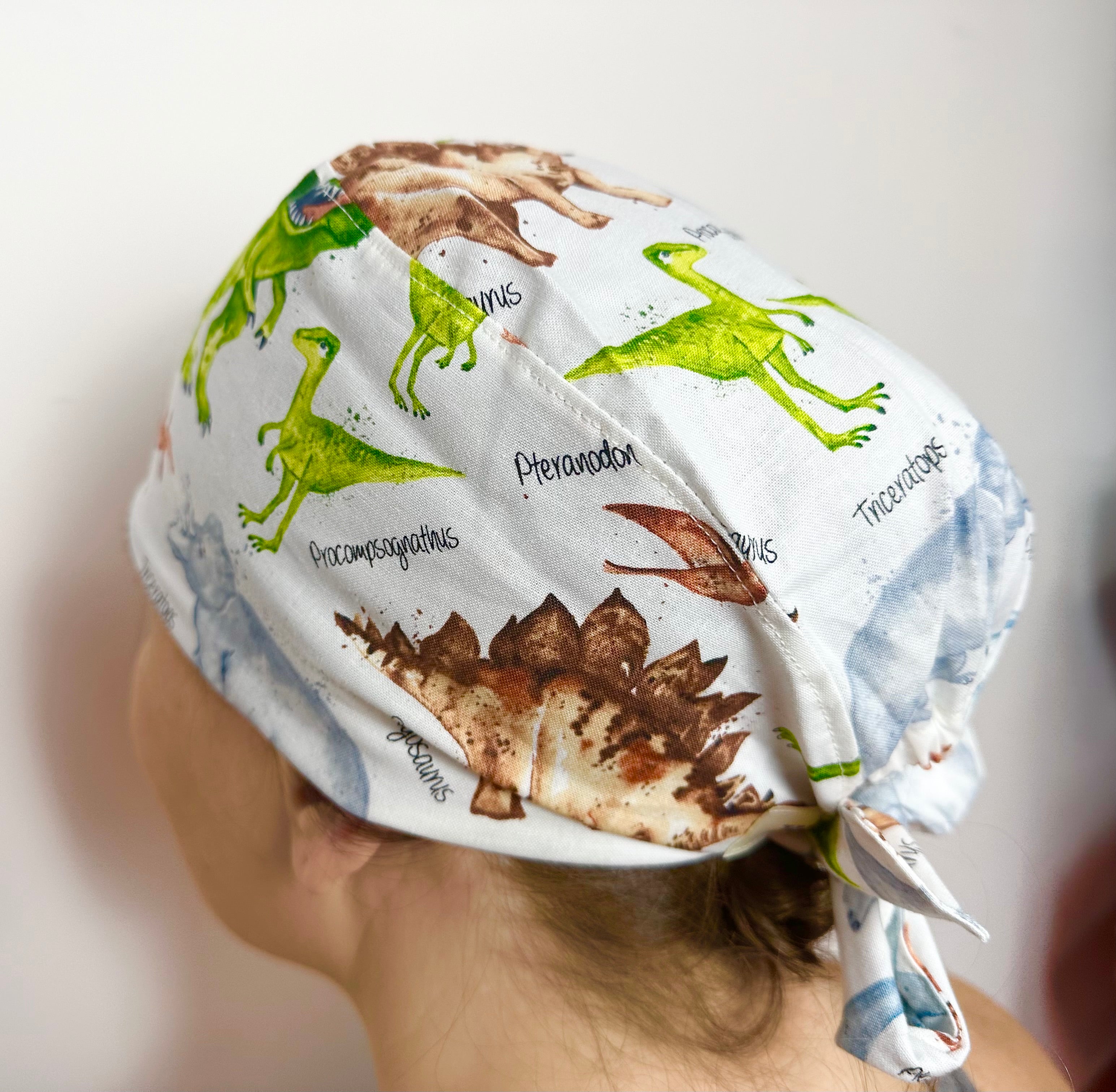 Dapper Dino Scrub Cap Tie Back