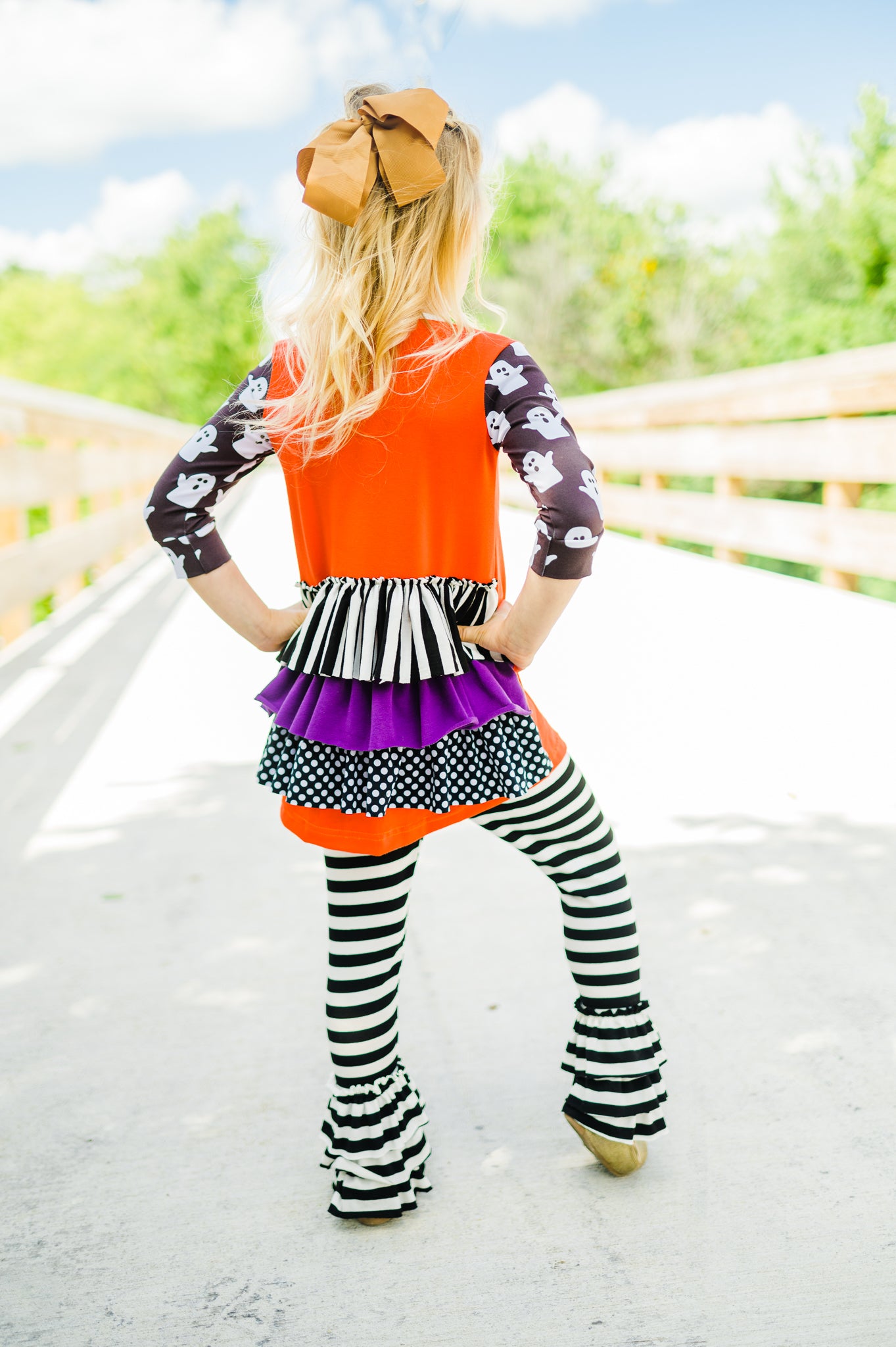 Trick or Treat Ruffle butt 3/4 Sleeve Tunic