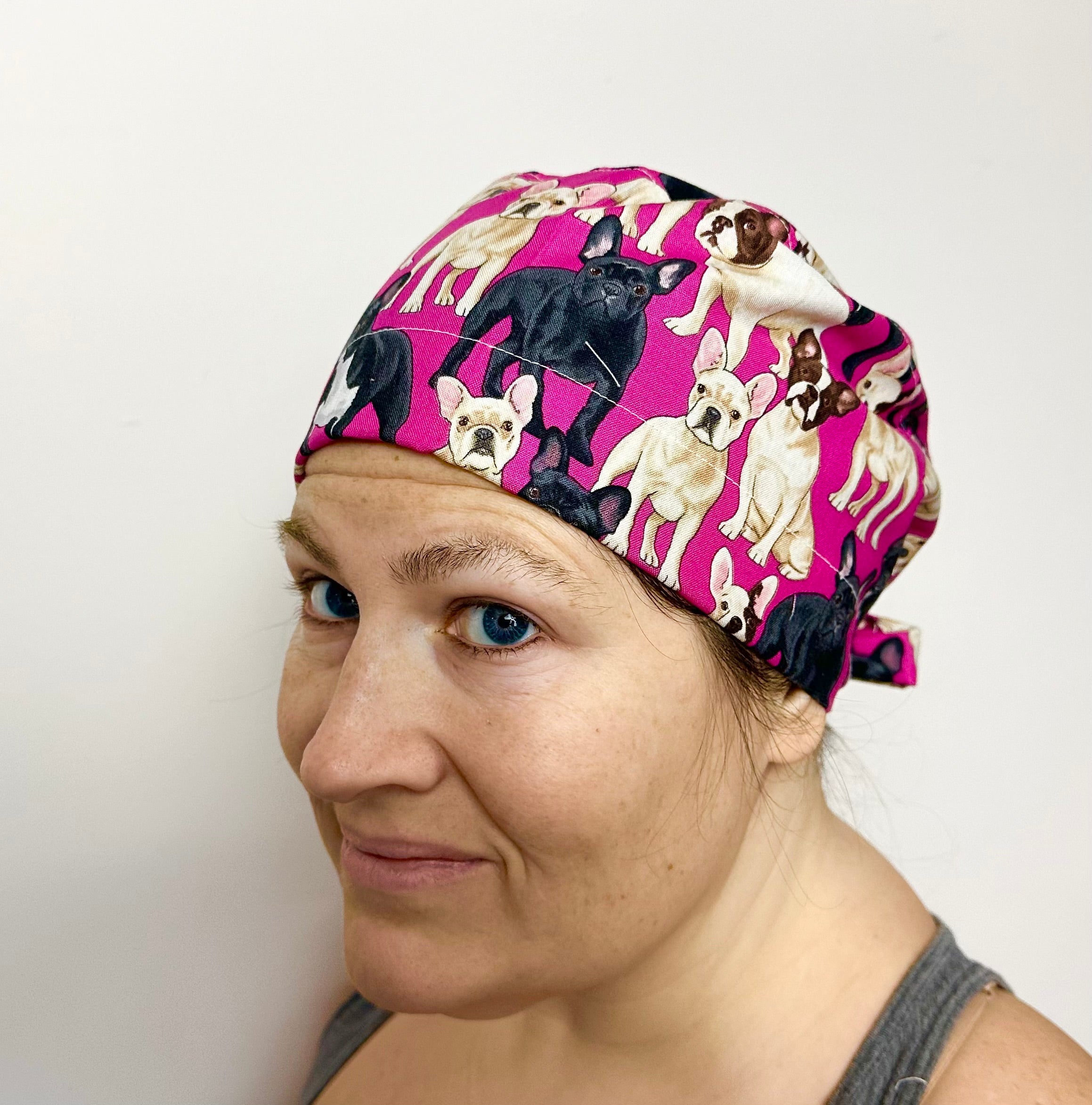 Boston Scrub Cap Tie Back or Bouffant Style