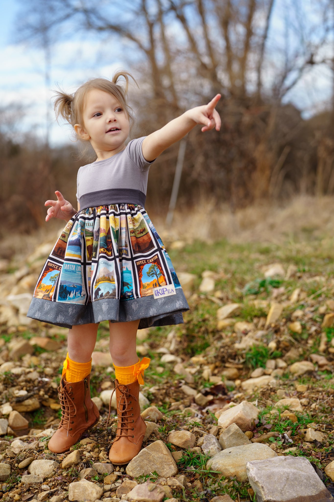 Little Explorer Cap Sleeve Twirl Dress (Ships in 2 Weeks)