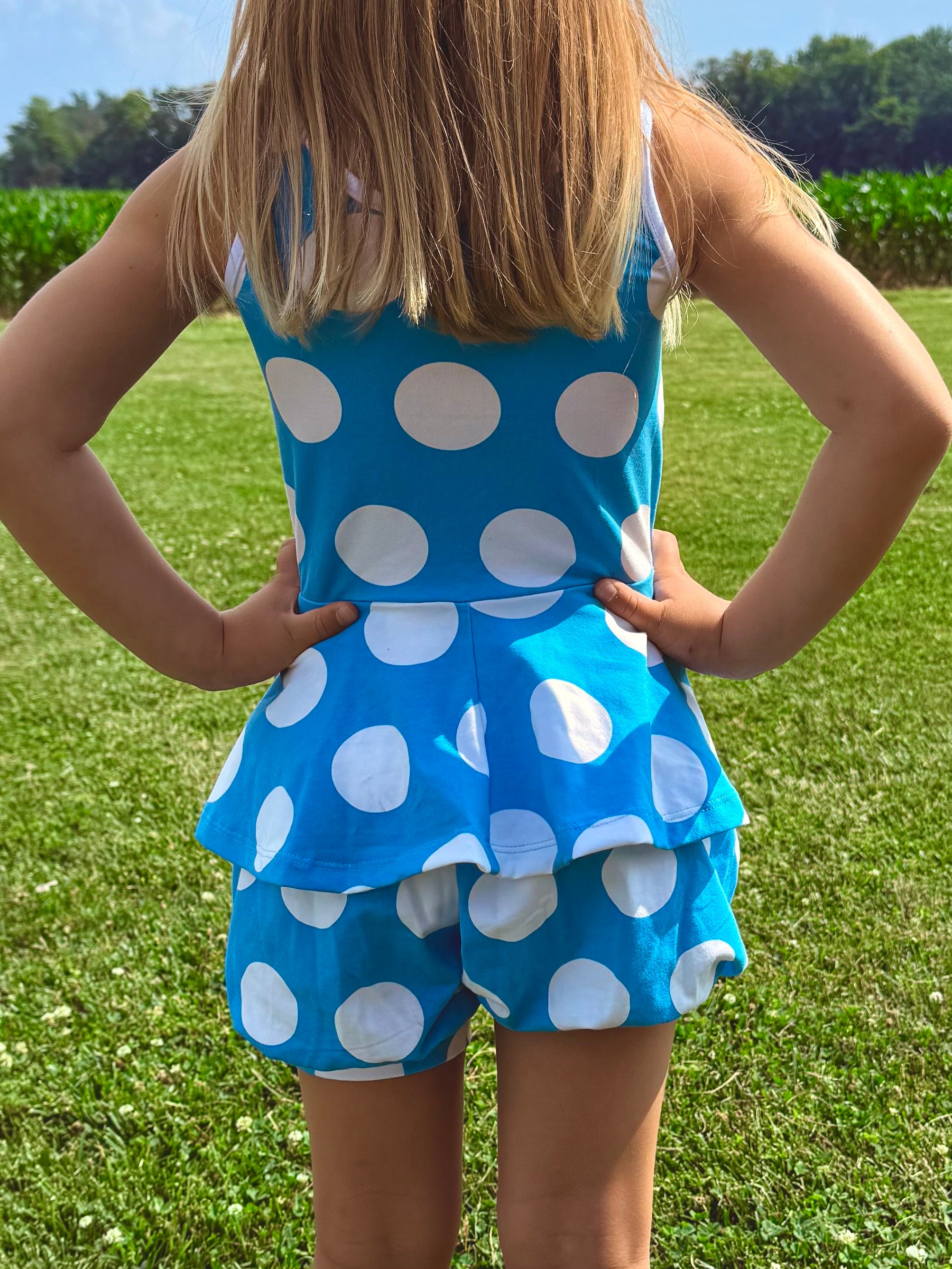 Smurfette Tank Peplum Top and Bubble SET