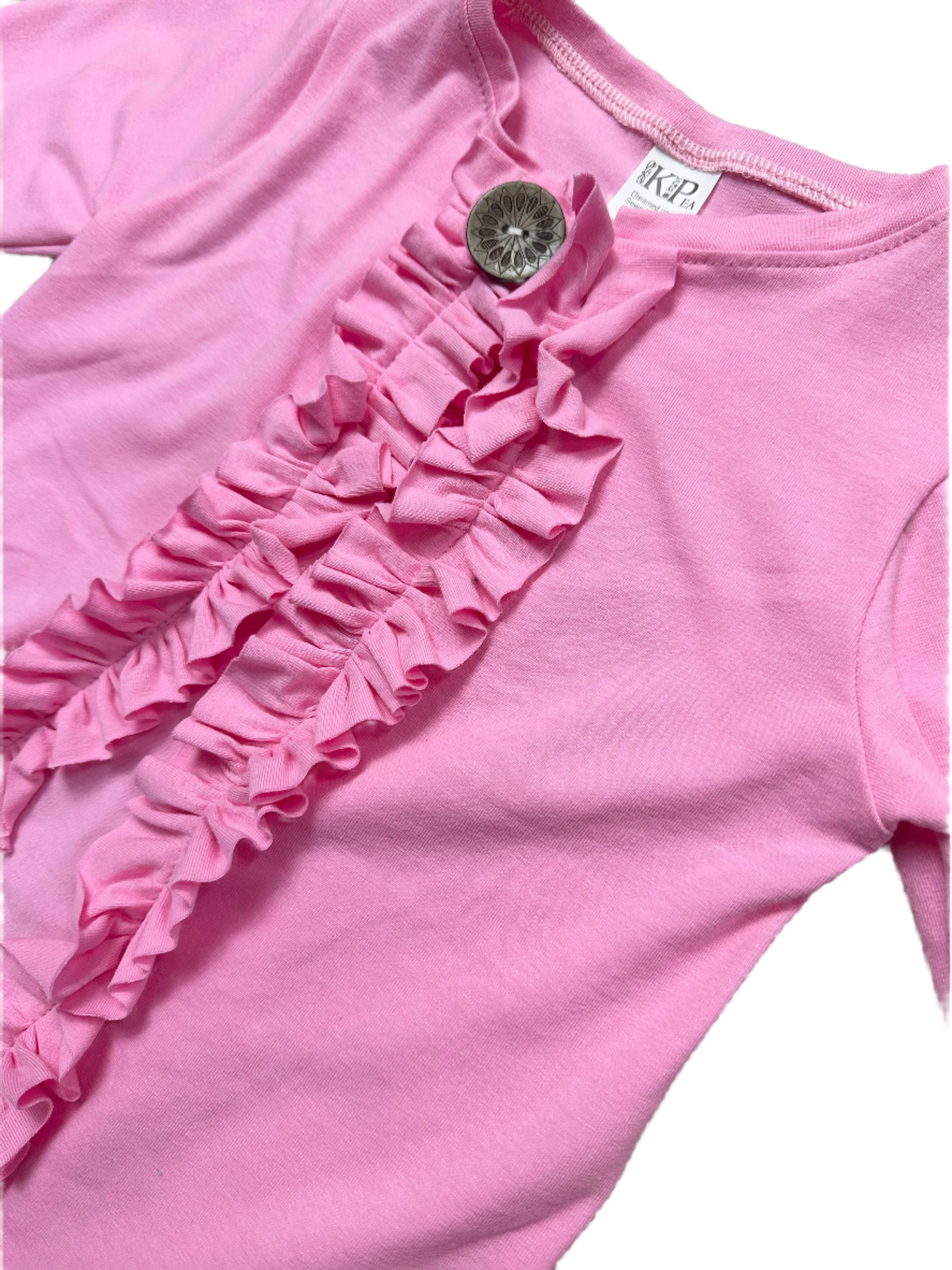 Strawberry Pink Sami Ruffle Cardigan (ships in 2 weeks)