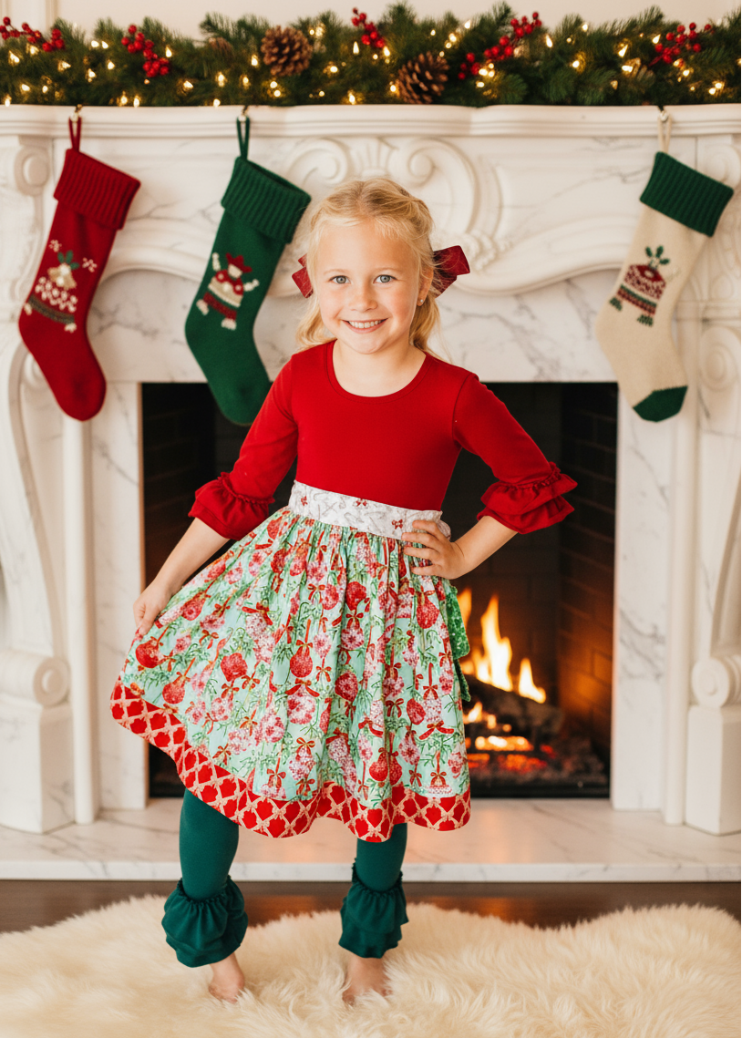 Vintage Bulbs & Bows bustle dress (ships in 2 weeks)