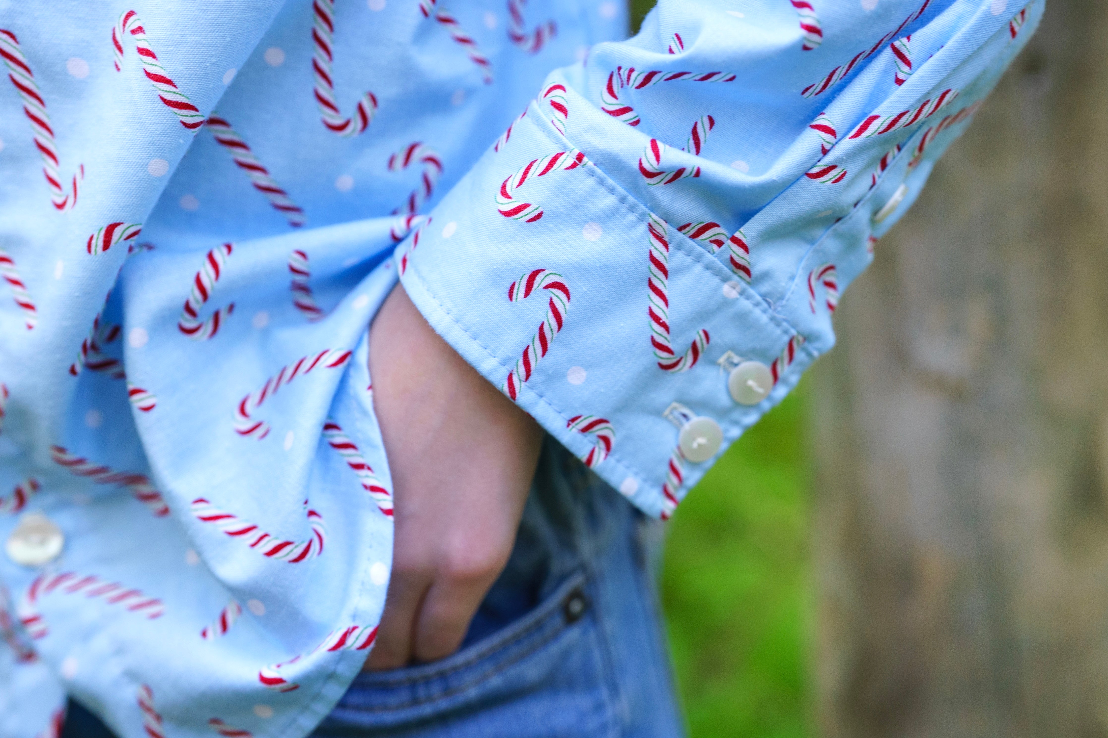 Candy Cane Andrew Button Up Shirt (SHIPS IN 2 WEEKS)