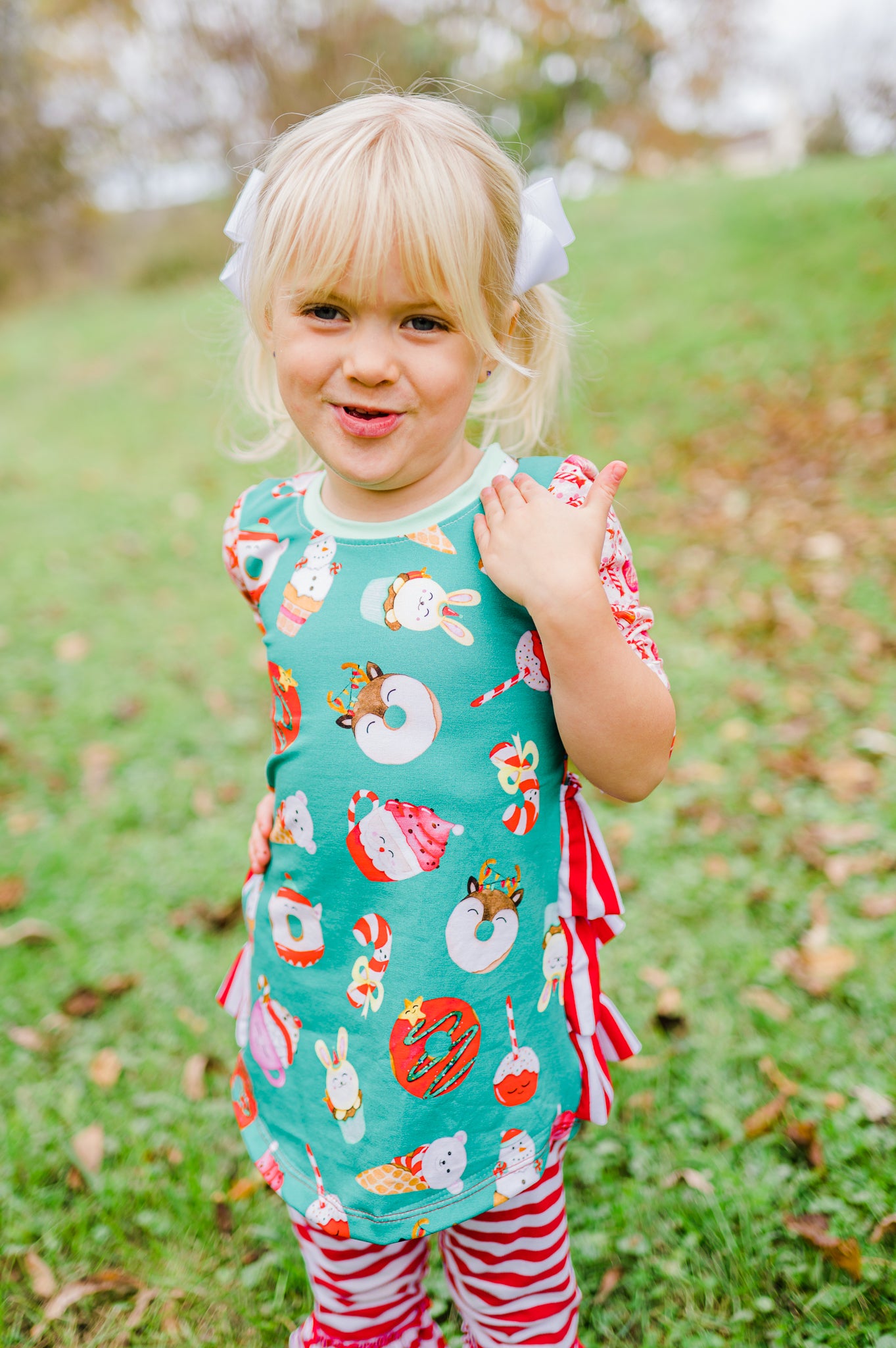 Winter Treats Ruffle butt 3/4 Sleeve Tunic