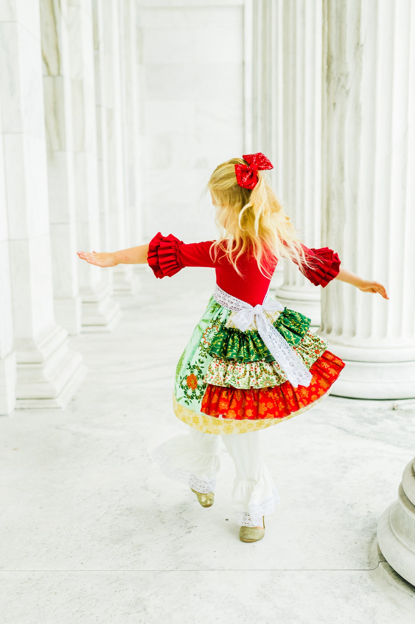 Gold Frankincense and Myrrh Christmas Bustle Dress