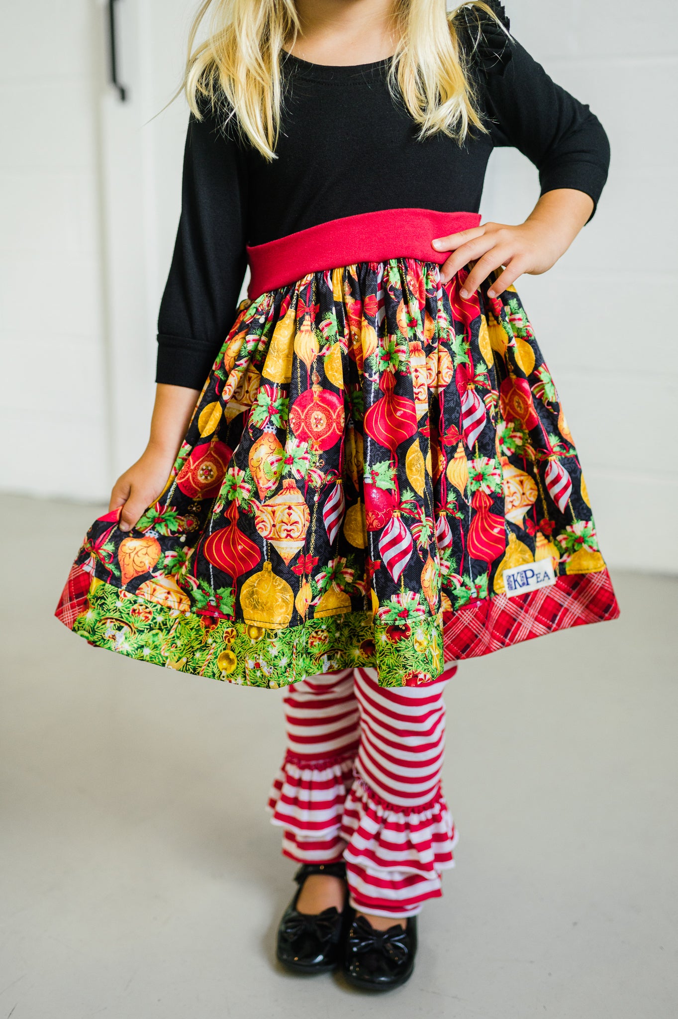 Peppermint Swirl Girls Sarah 3/4 Dress