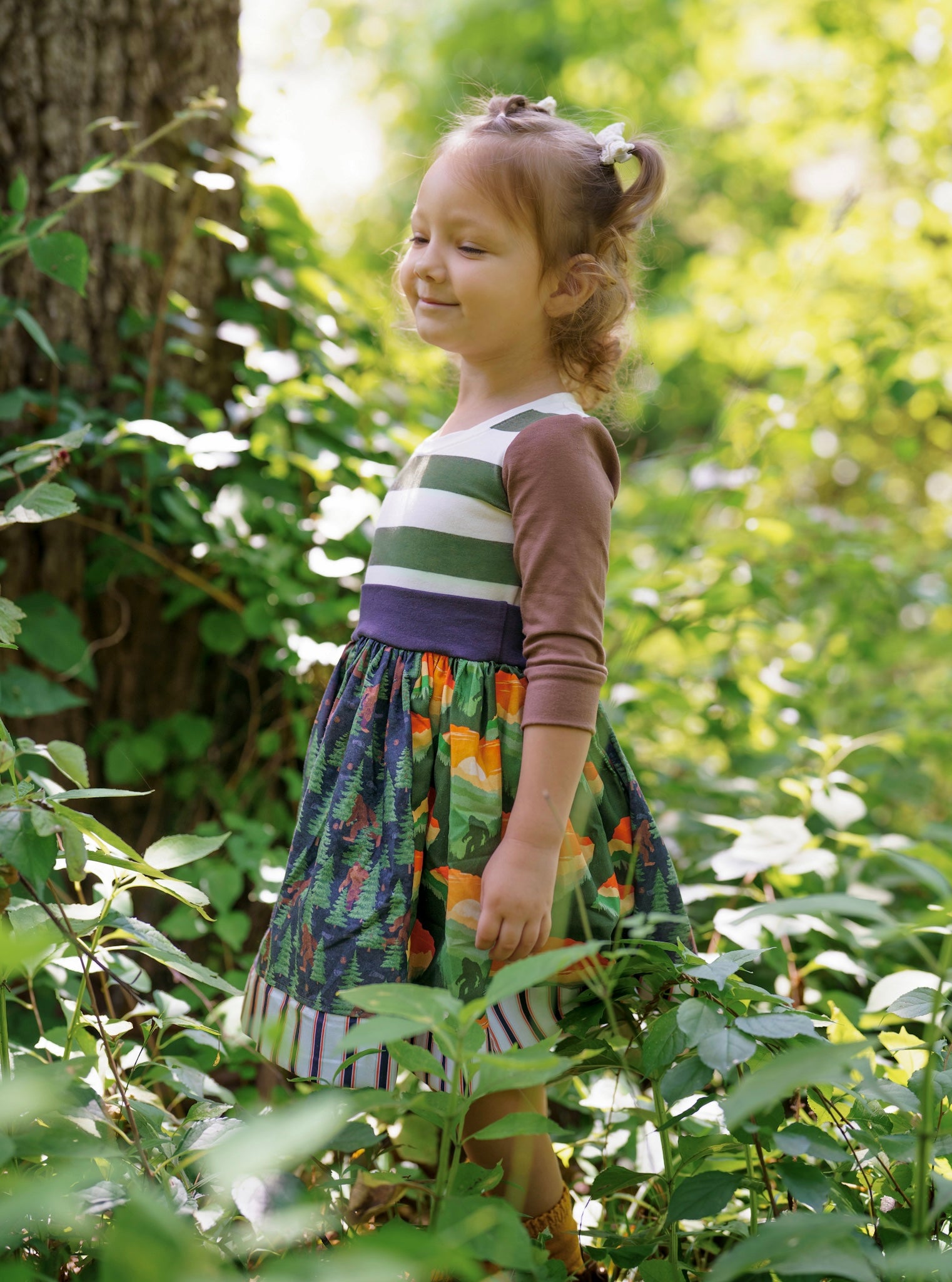 Bigfoots Adventure 3/4 sleeve Twirl dress