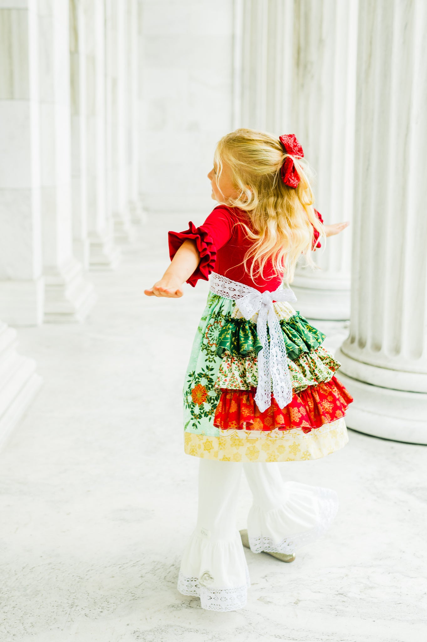 Gold Frankincense and Myrrh Christmas Bustle Dress