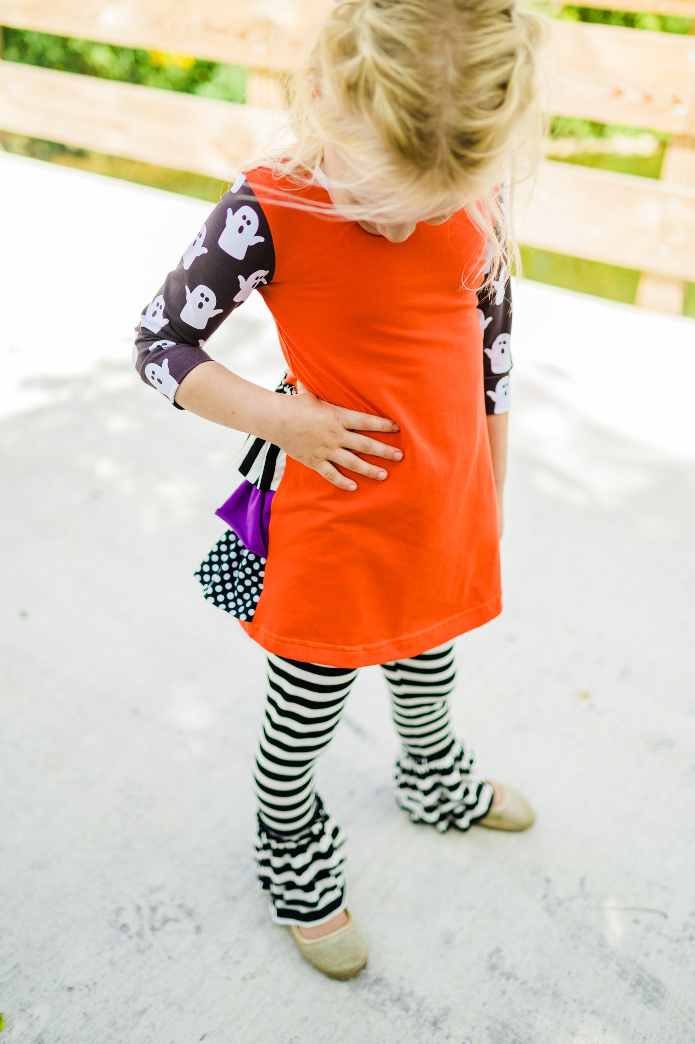 Trick or Treat Ruffle butt 3/4 Sleeve Tunic