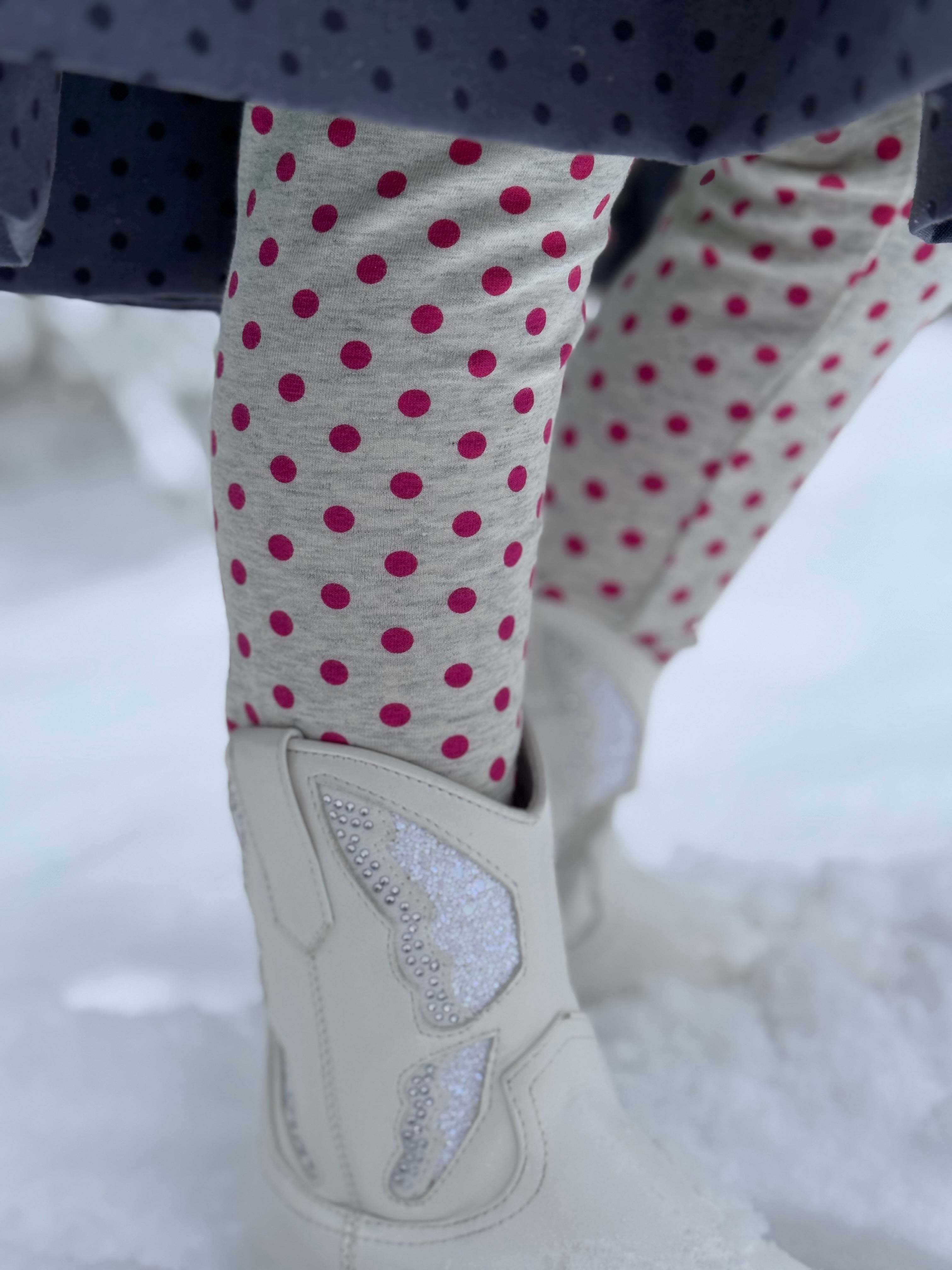 Hot Pink Dot Yoga Waistband Leggings