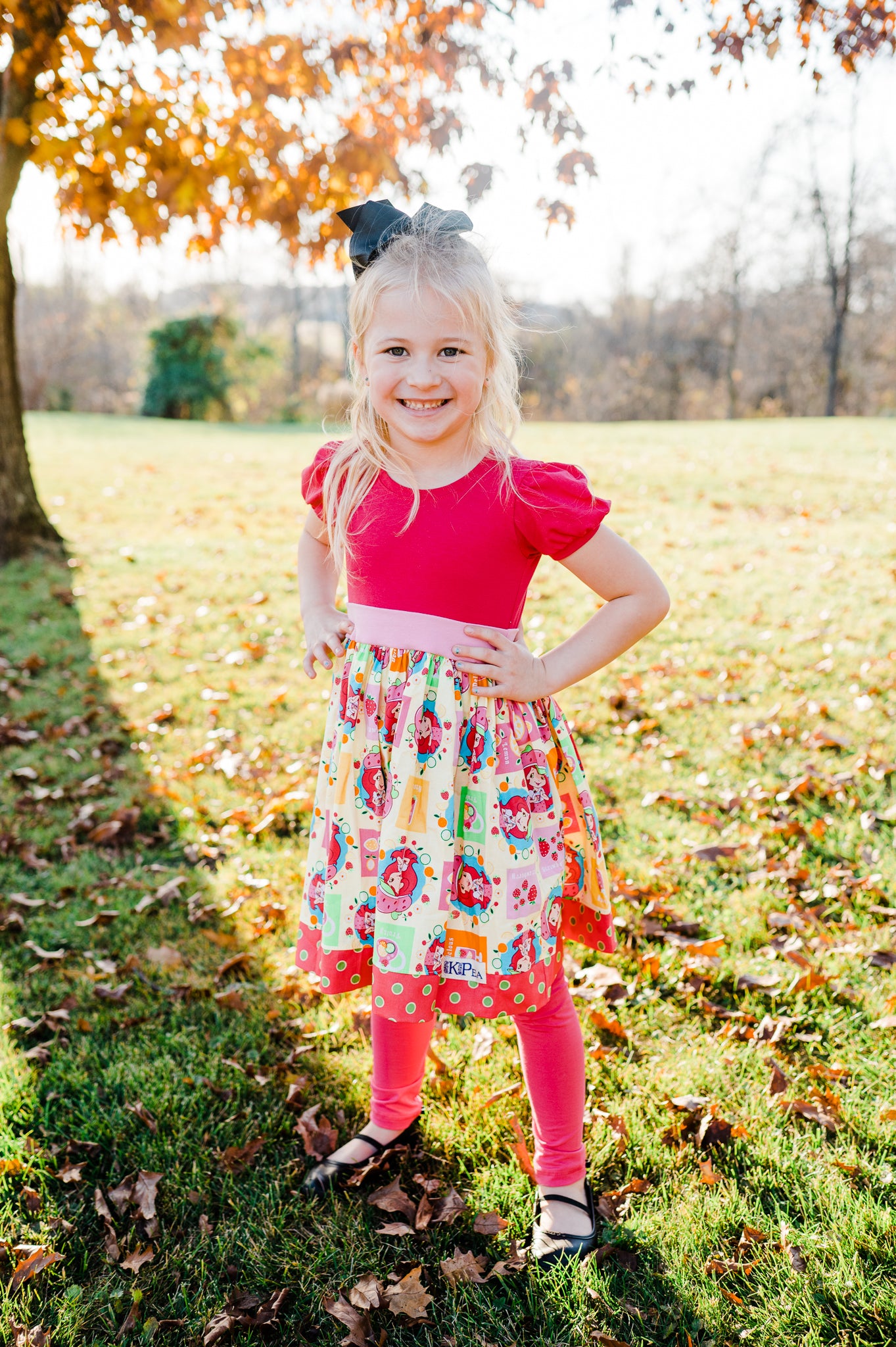 Strawberry Picnic Puff sleeve Dress