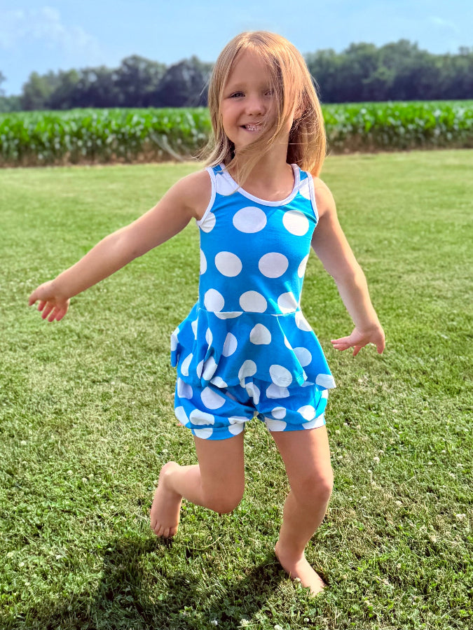 Smurfette Tank Peplum Top and Bubble SET