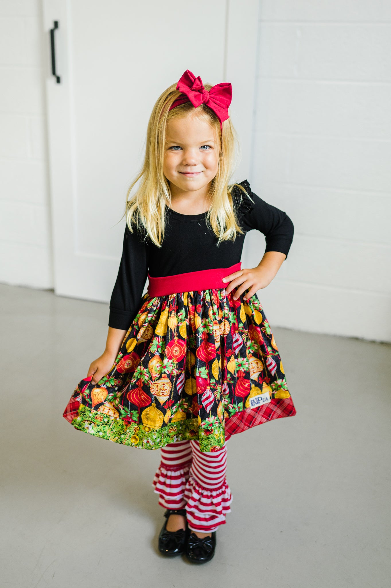 Peppermint Swirl Girls Sarah 3/4 Dress