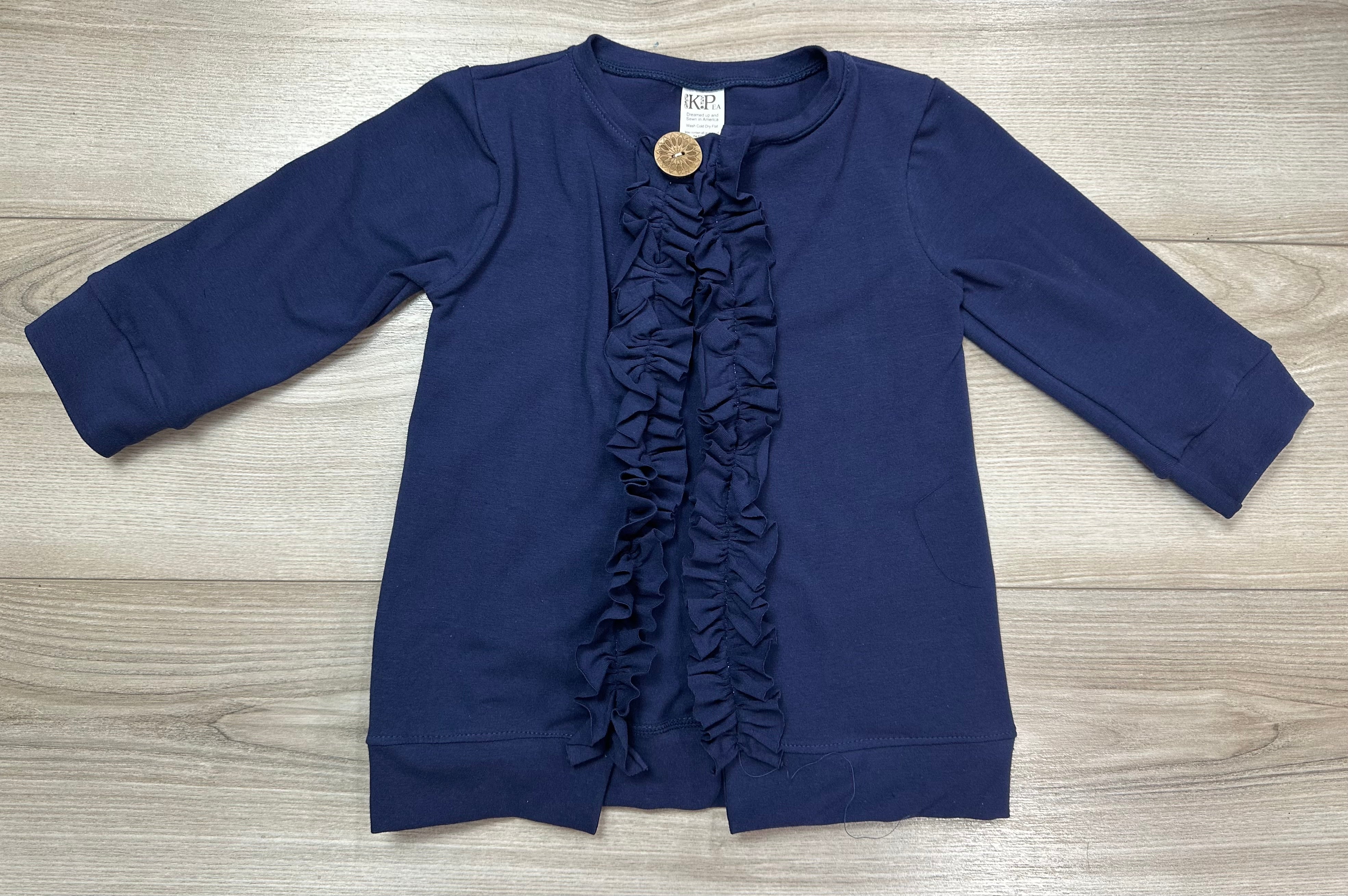 Navy Blue Sami Ruffle Cardigan (ships in 2 weeks)