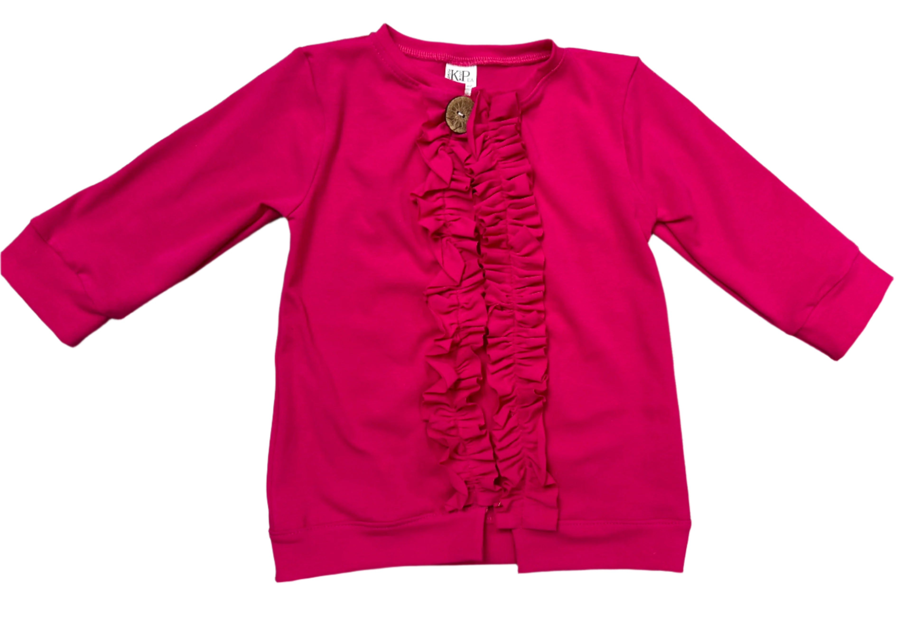 Hot Pink Sami Ruffle Cardigan (ships in 2 weeks)