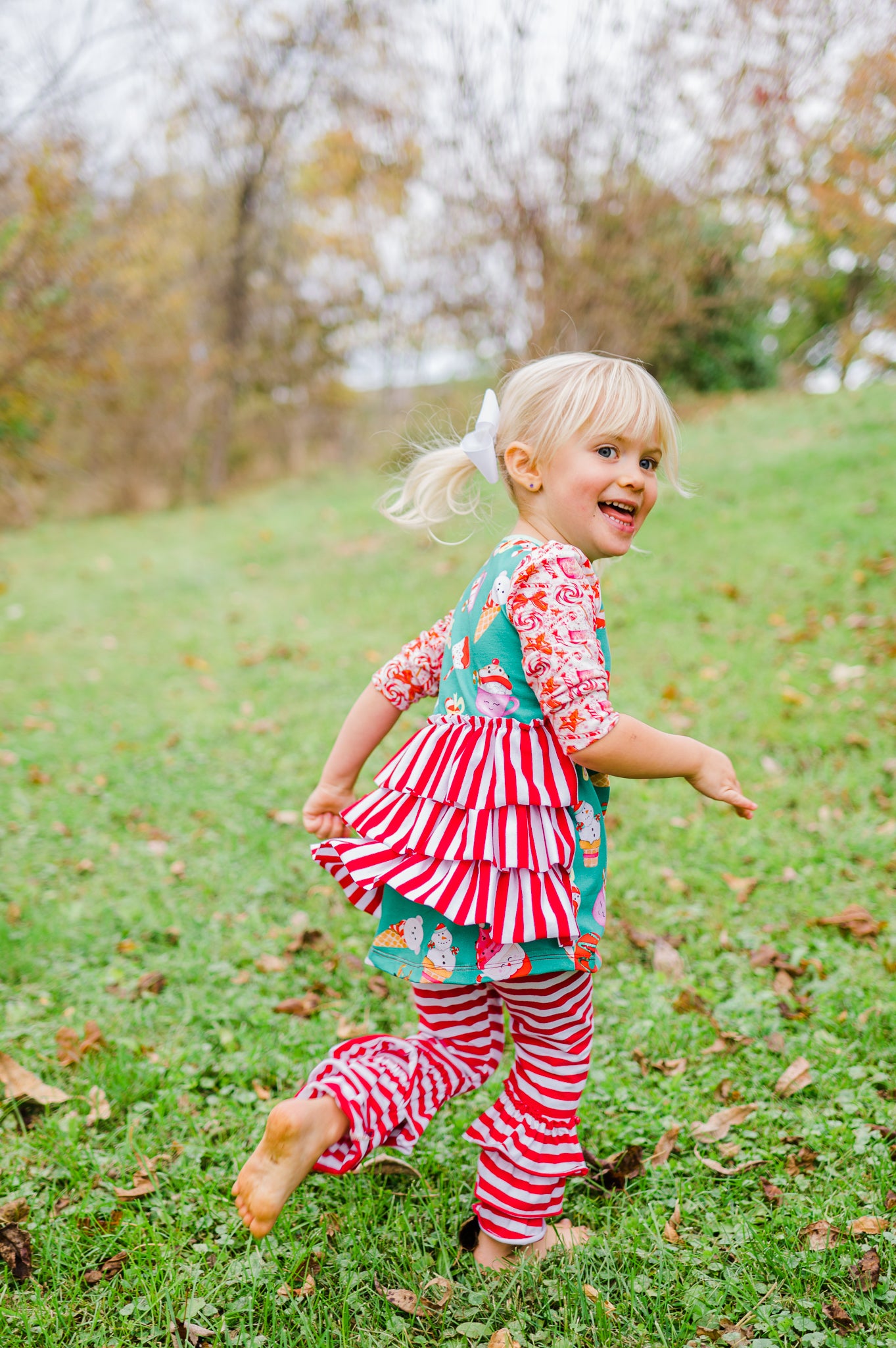 Winter Treats Ruffle butt 3/4 Sleeve Tunic