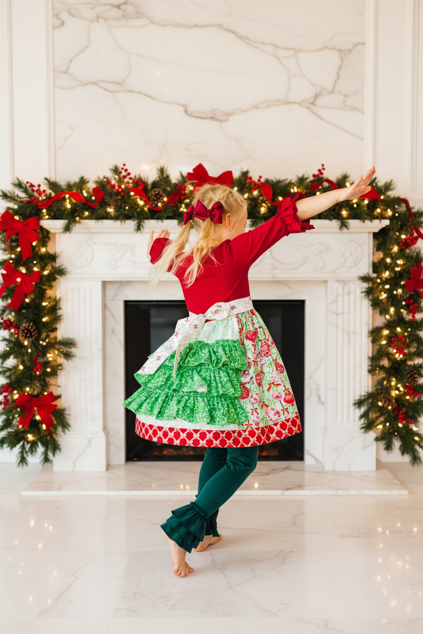 Vintage Bulbs & Bows bustle dress (ships in 2 weeks)