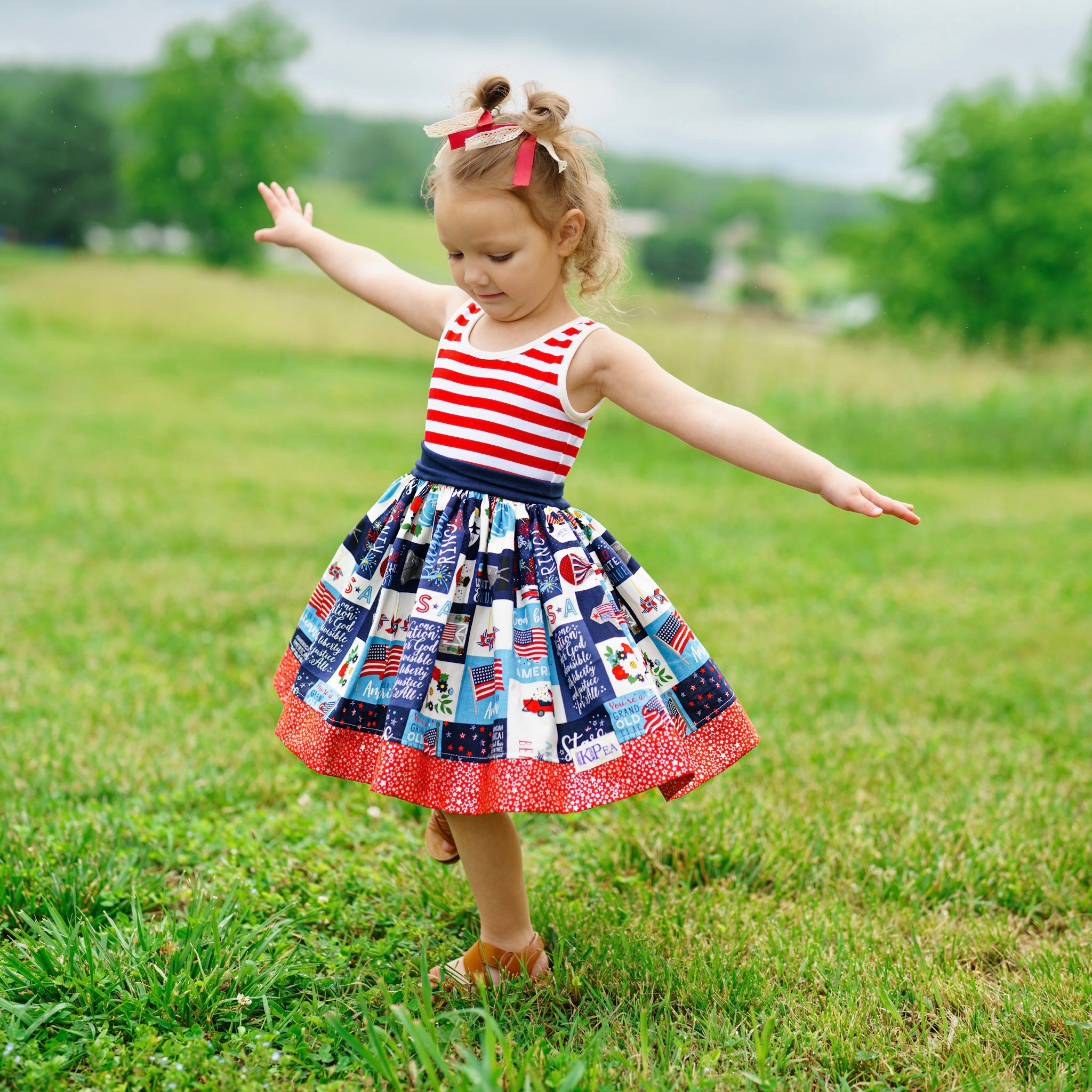 America the Beautiful Tank Twirl Dress (Ships in 2 Weeks)