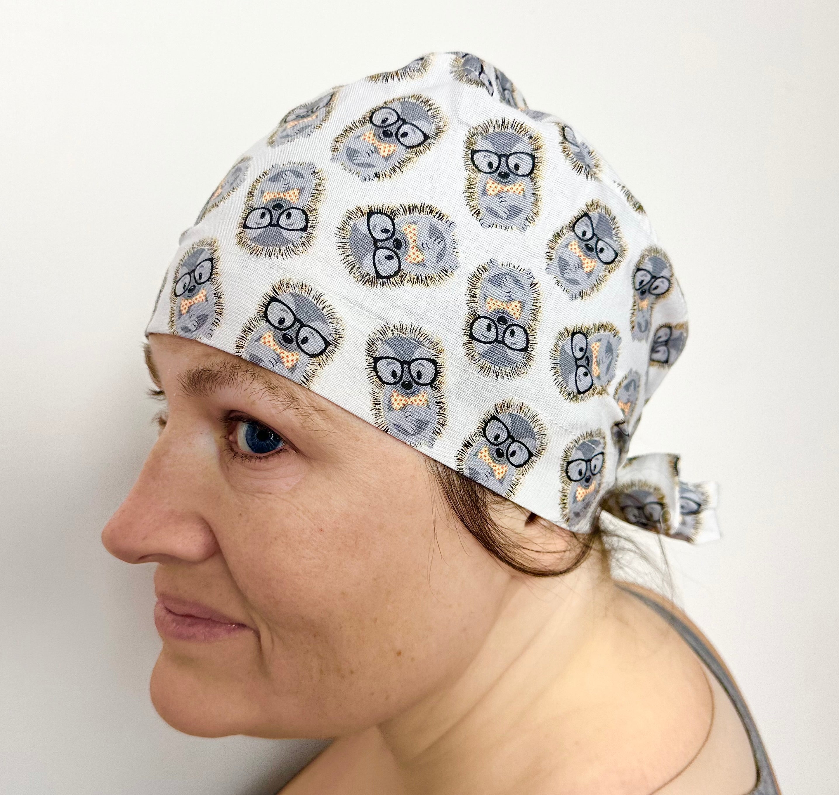 Hedgie Scrub Cap Tie Back or Bouffant Style