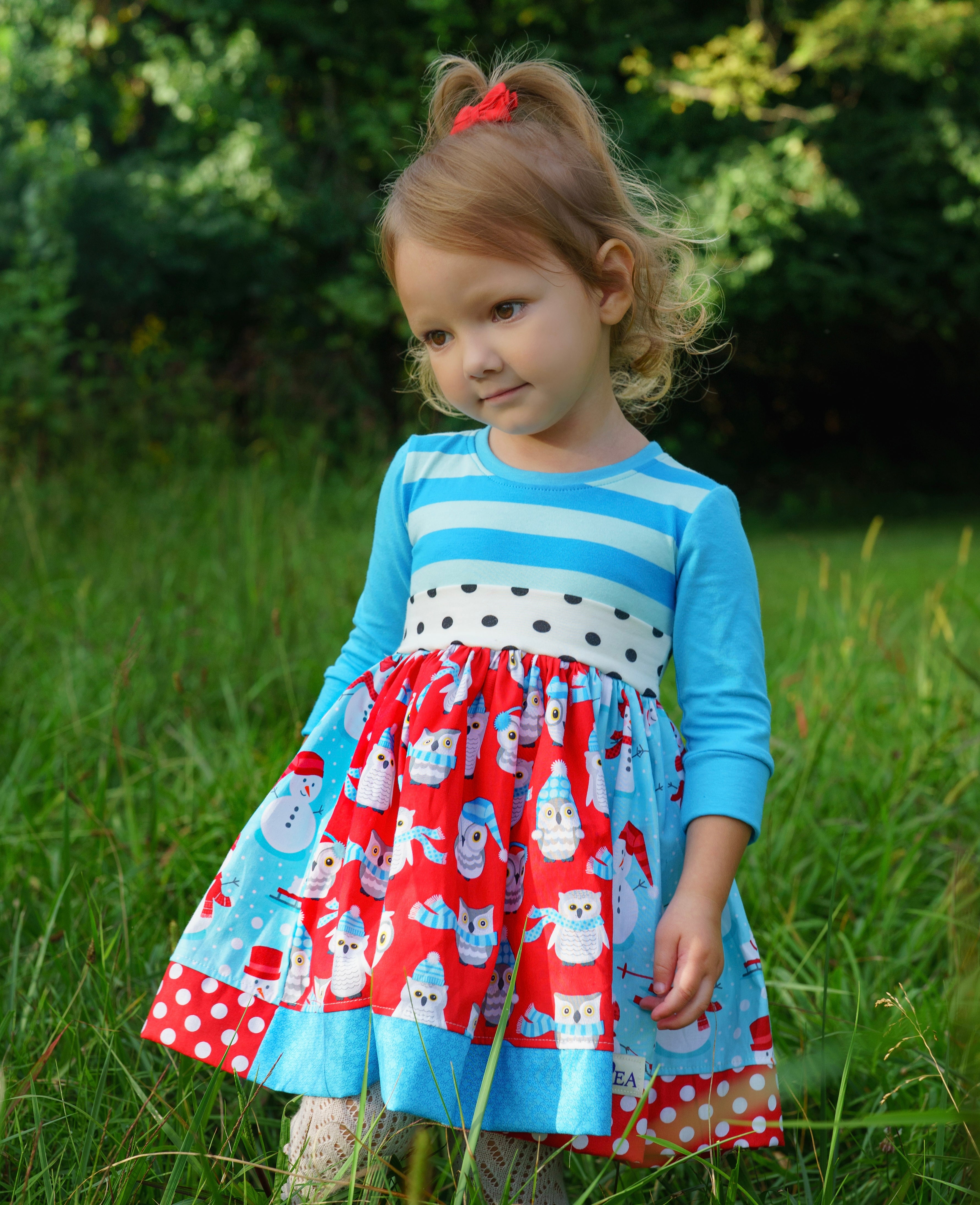 Frosty the Snowman 3/4 sleeved TWIRL Dress (ships in 2 weeks)