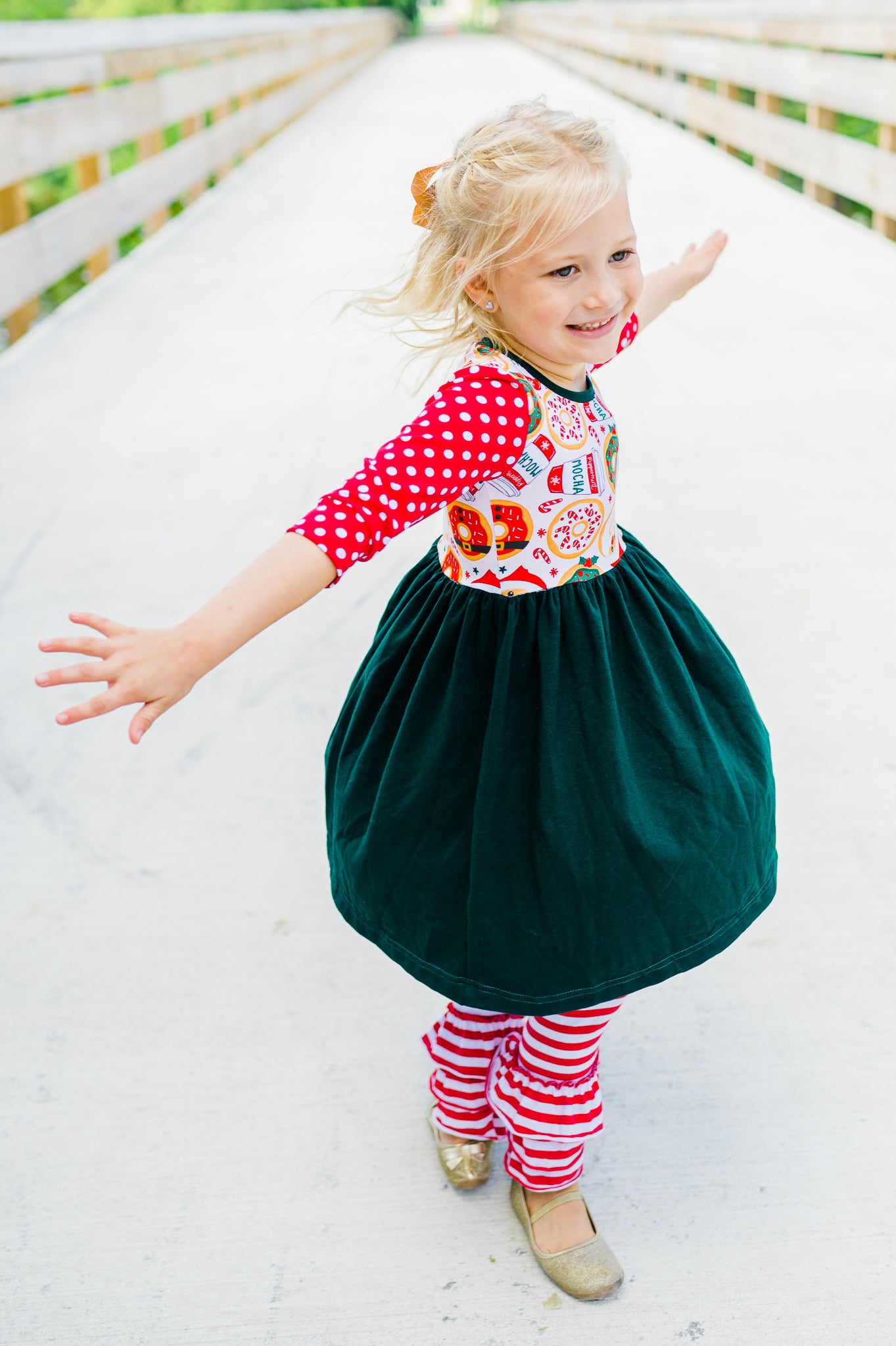 Christmas Treats 3/4 sleeve Lap Dress (ships in 2 weeks)