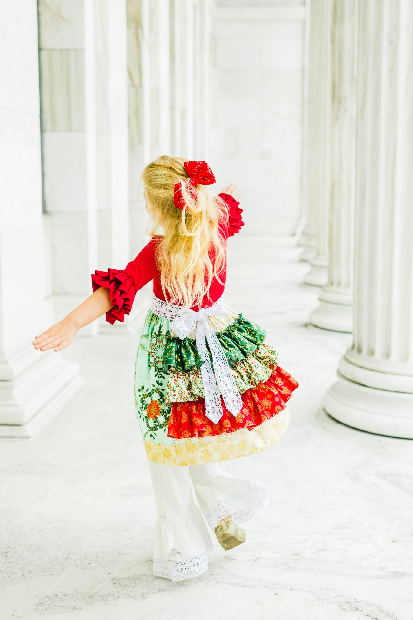 Gold Frankincense and Myrrh Christmas Bustle Dress