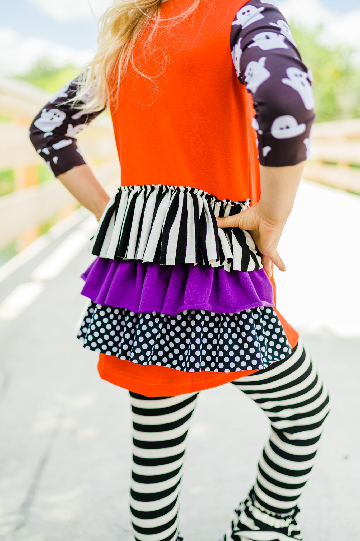 Trick or Treat Ruffle butt 3/4 Sleeve Tunic