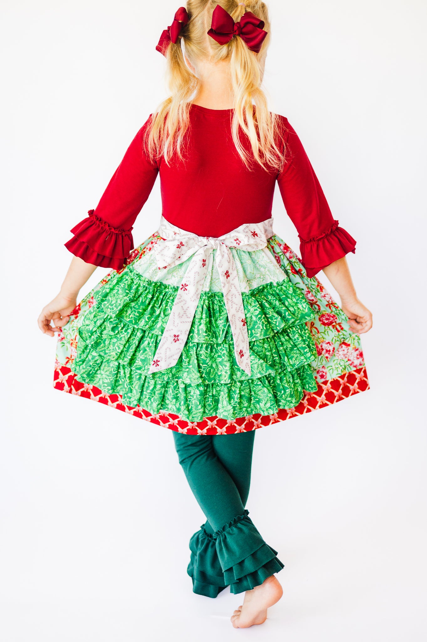 Evergreen Ruffle Leggings (SHIPS IN 2 WEEKS)