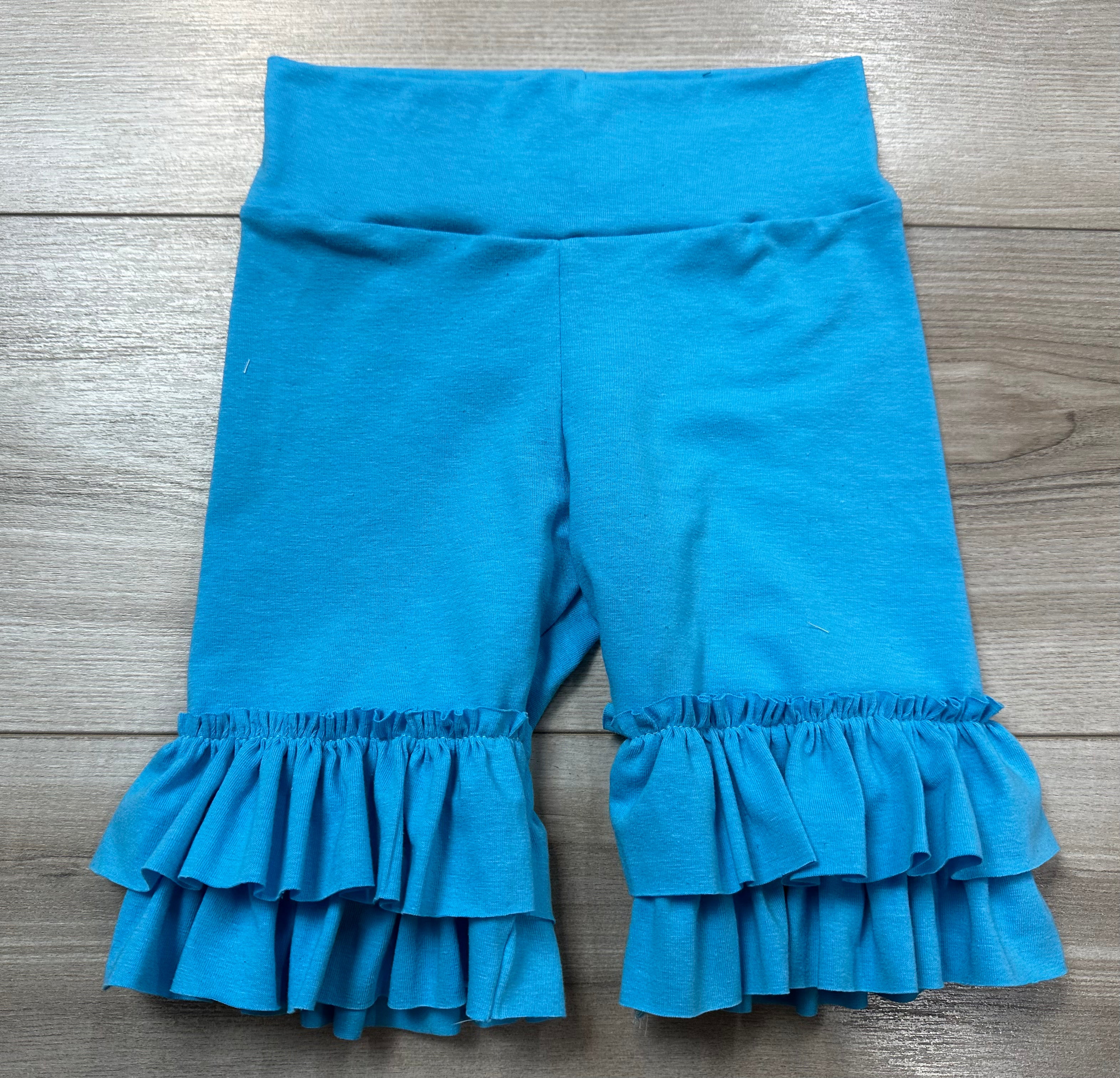 Aqua Blue Ruffle Shorties (ships in 2 weeks)