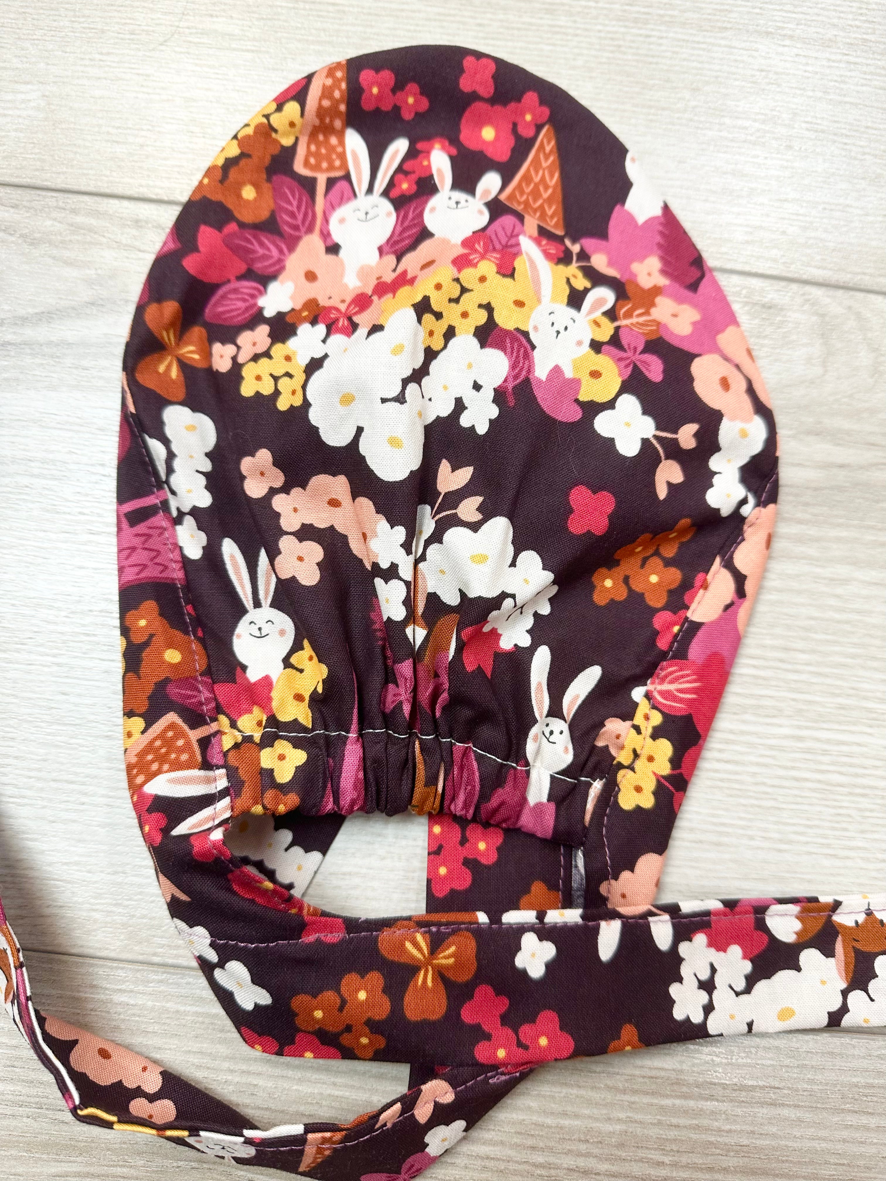 Fall Friends Scrub Cap Tie Back or Bouffant Style