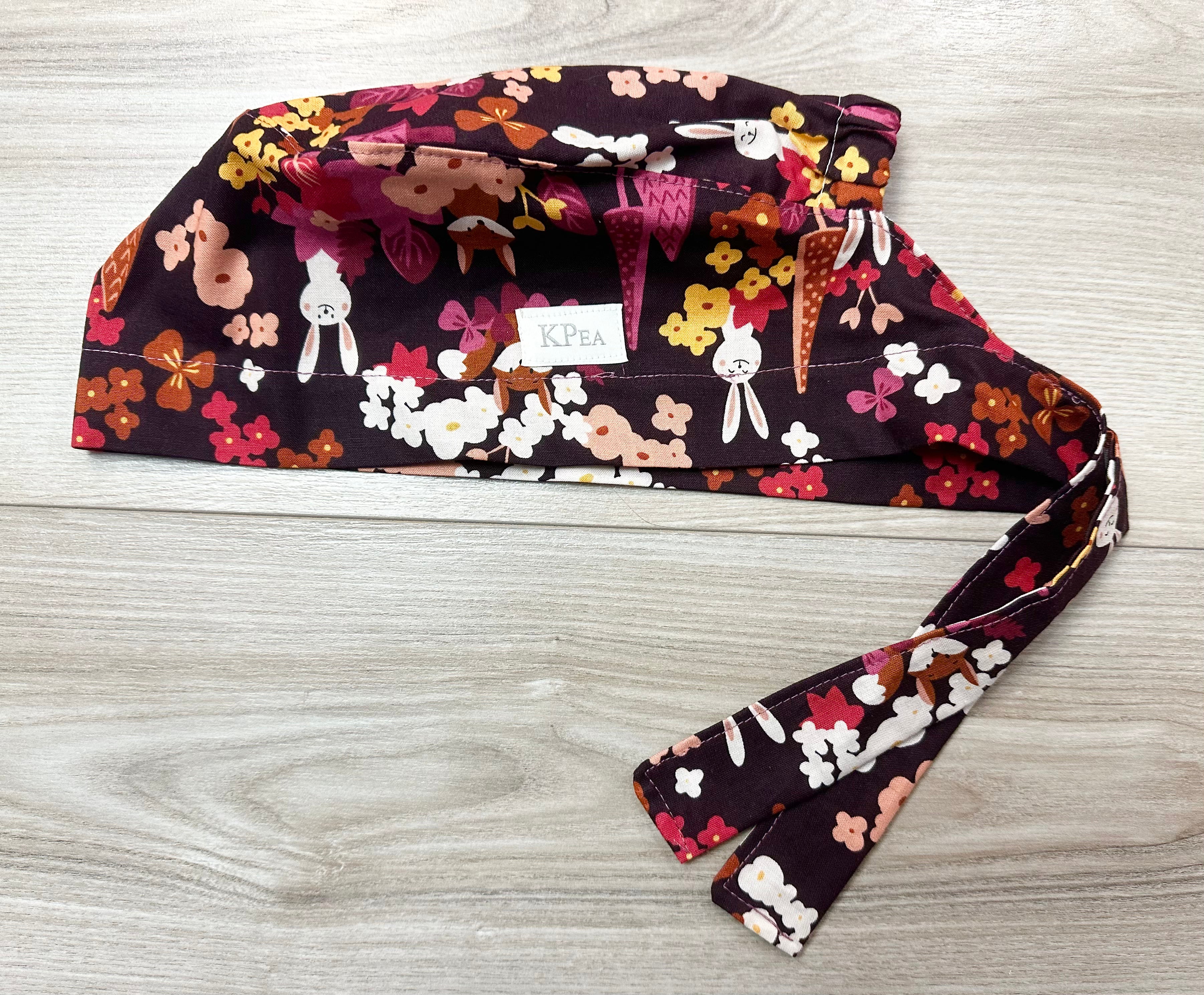 Fall Friends Scrub Cap Tie Back or Bouffant Style