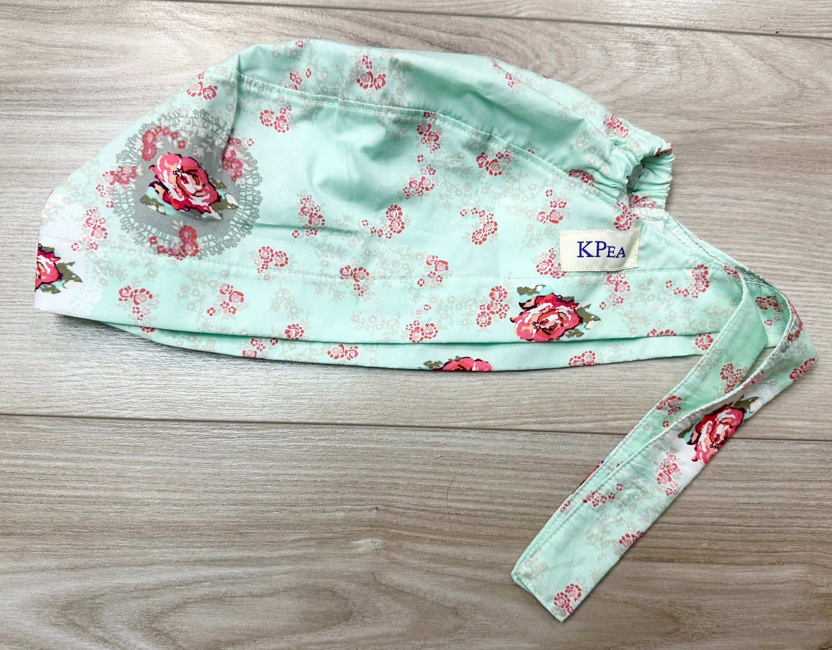 Vintage Rose Scrub Cap Tie Back