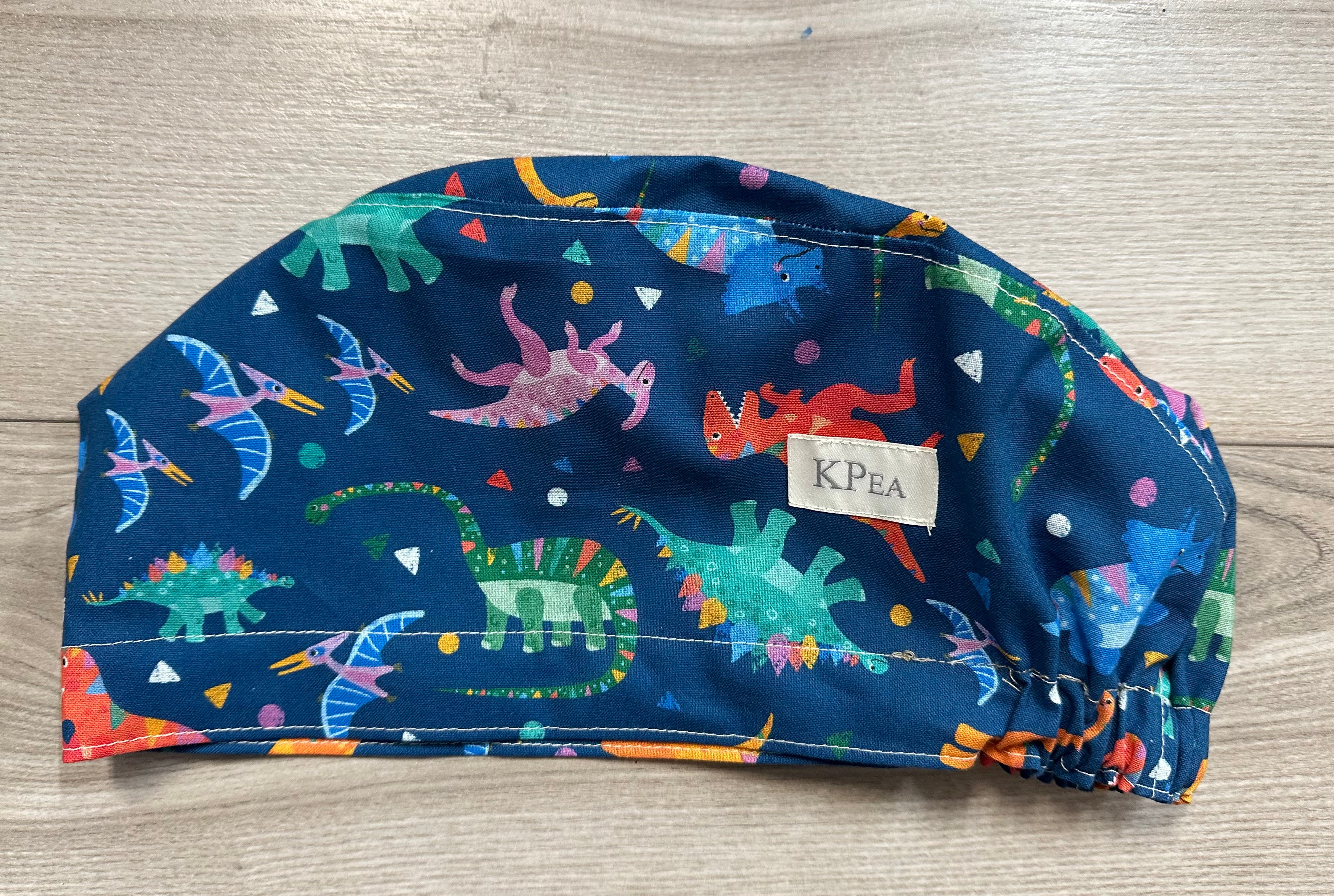 Dapper Dino Scrub Cap Tie Back or Bouffant Style