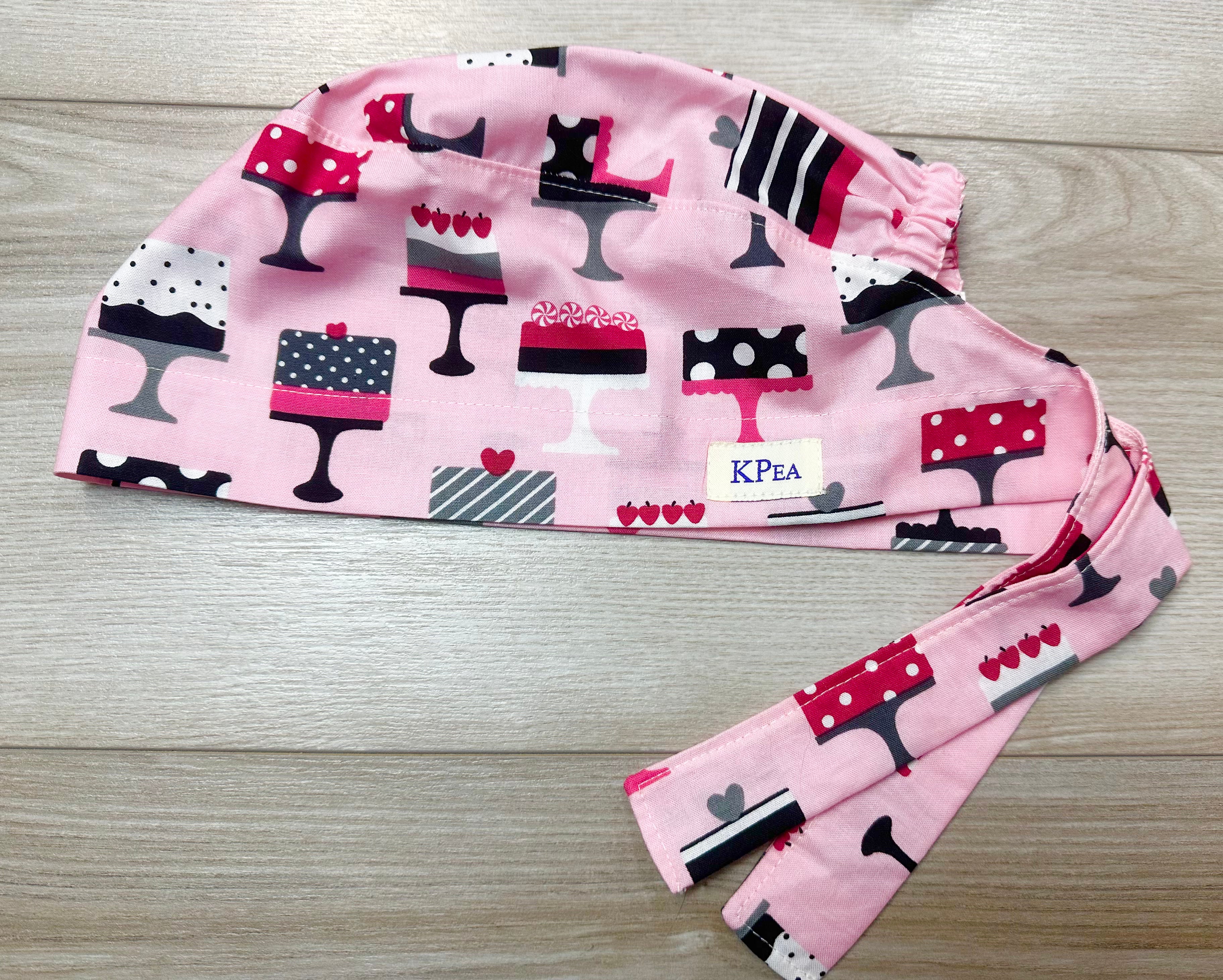 Strawberry Short Cake Scrub Cap Tie Back