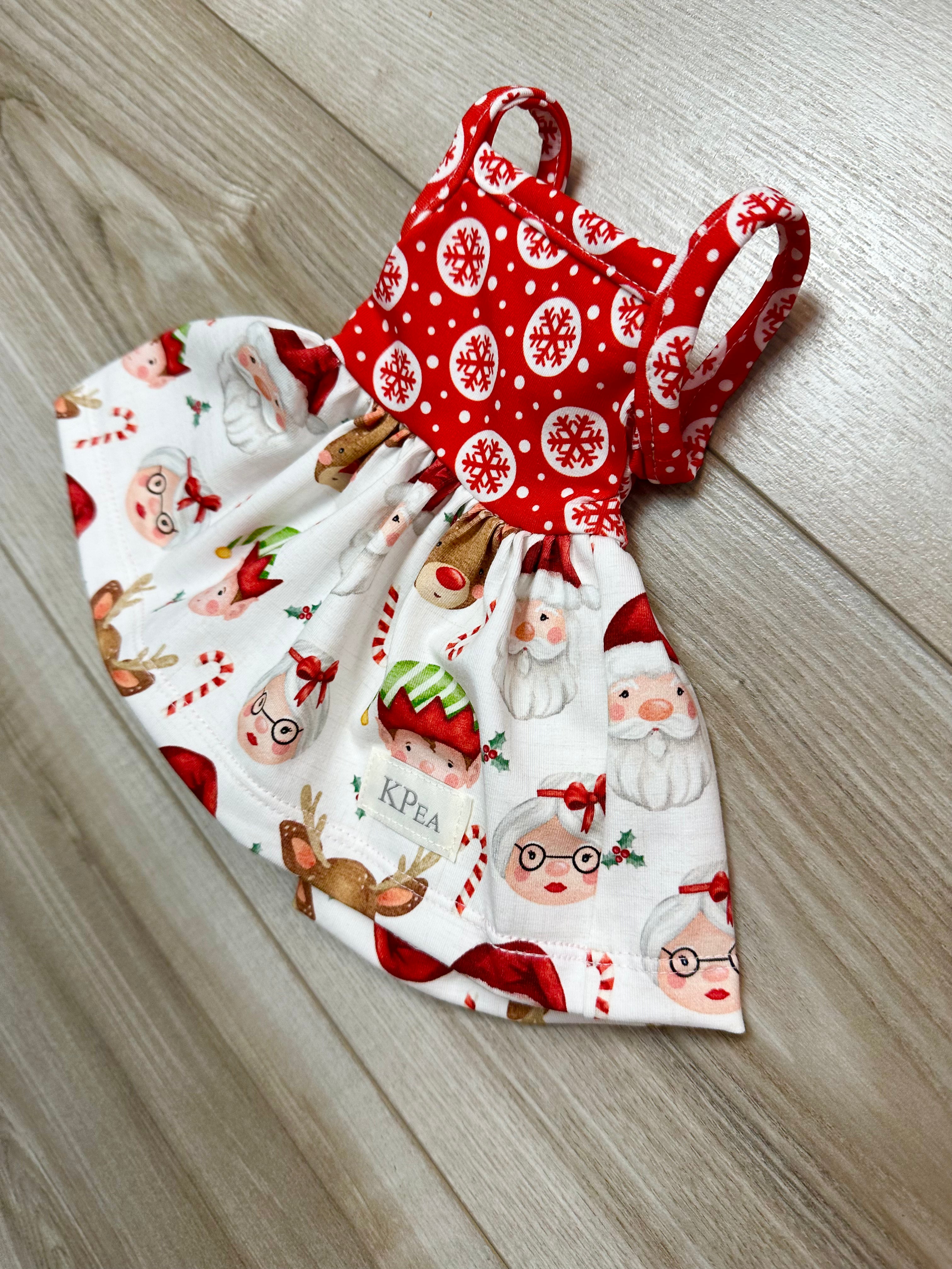 Team Santa puff sleeved Lap Dress (ships in 2 weeks)