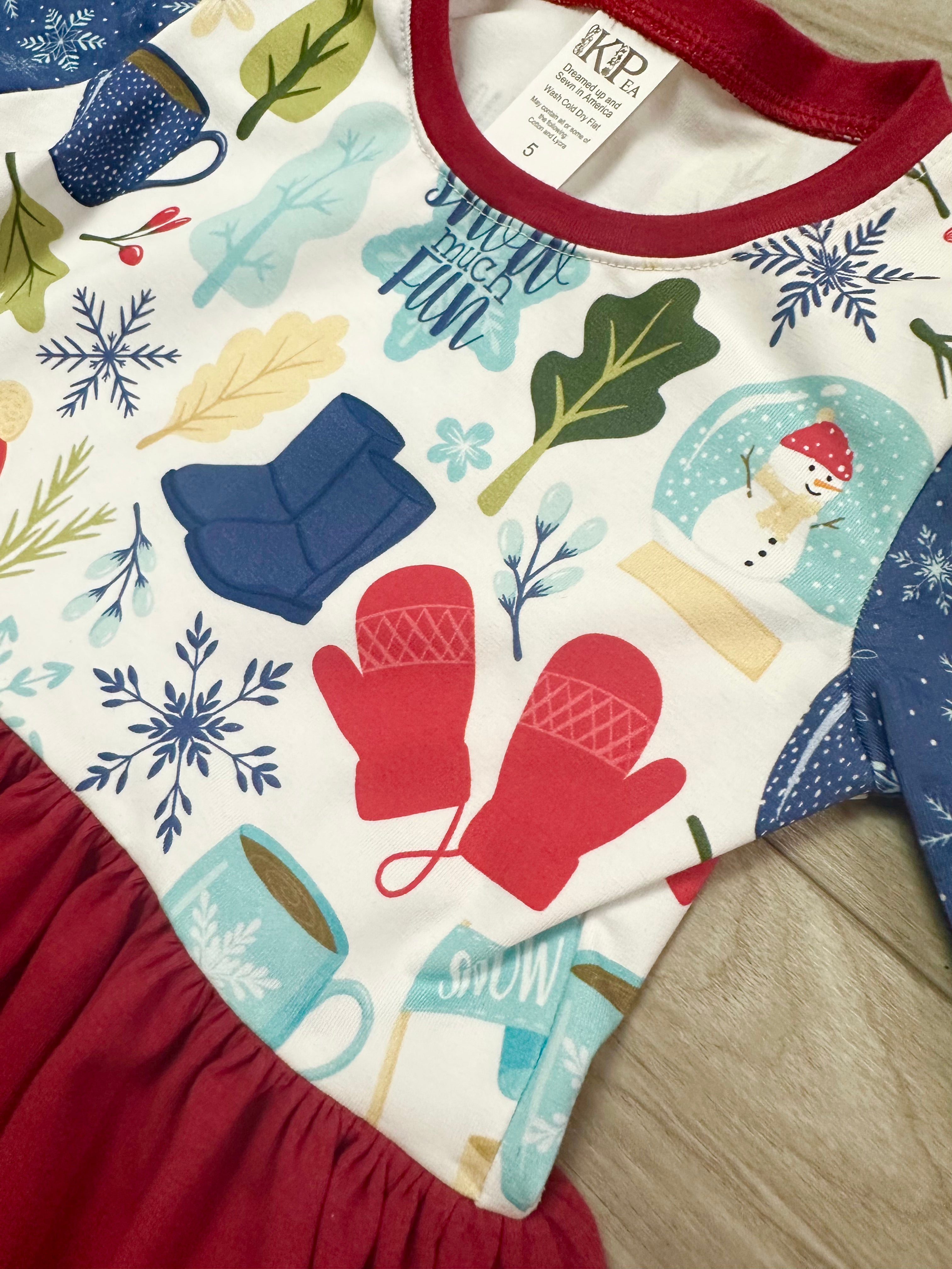 Snow Days 3/4 sleeve Lap Dress (ships in 2 weeks)