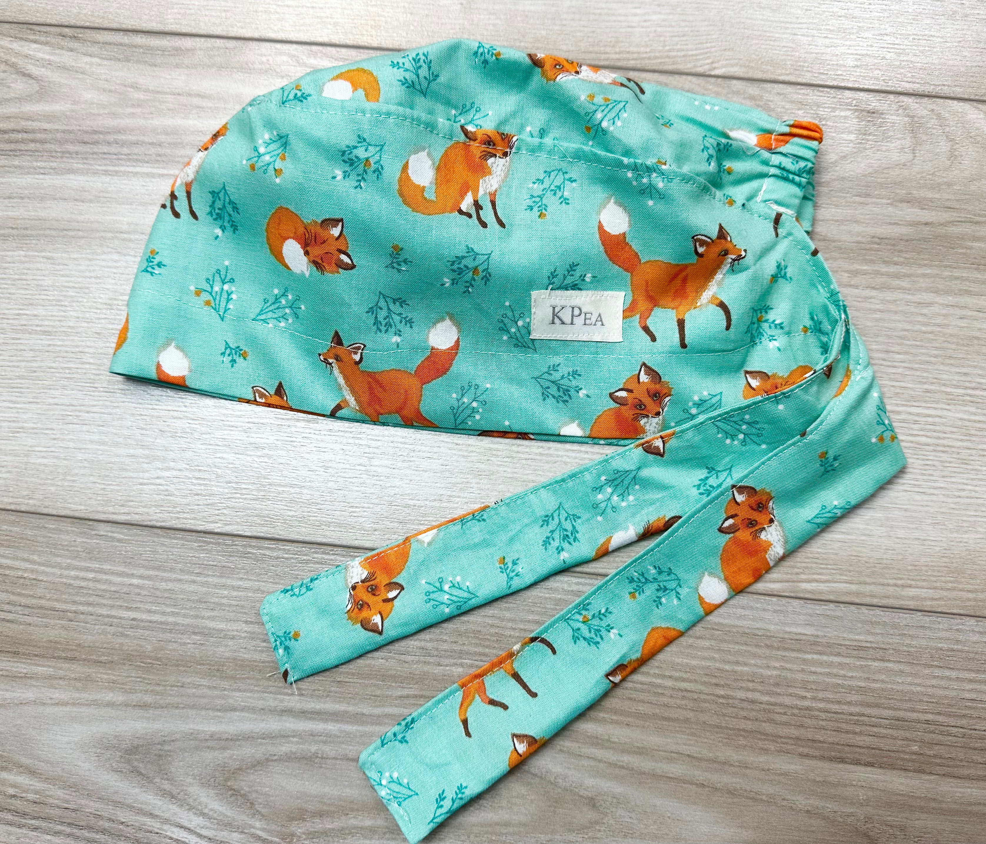 Clever Fox Scrub Cap Tie Back or Bouffant Style