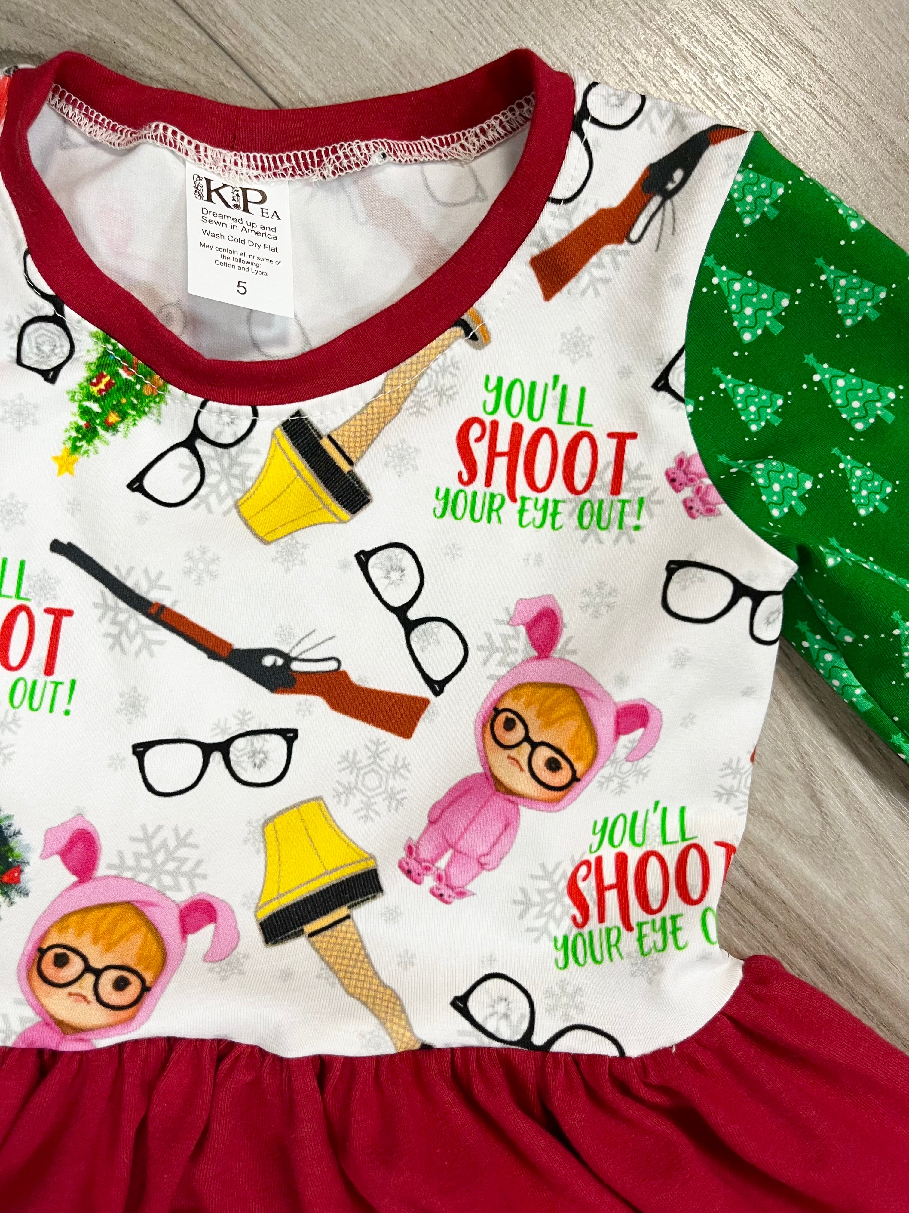 'You'll Shoot Your Eye Out' 3/4 sleeve Lap Dress