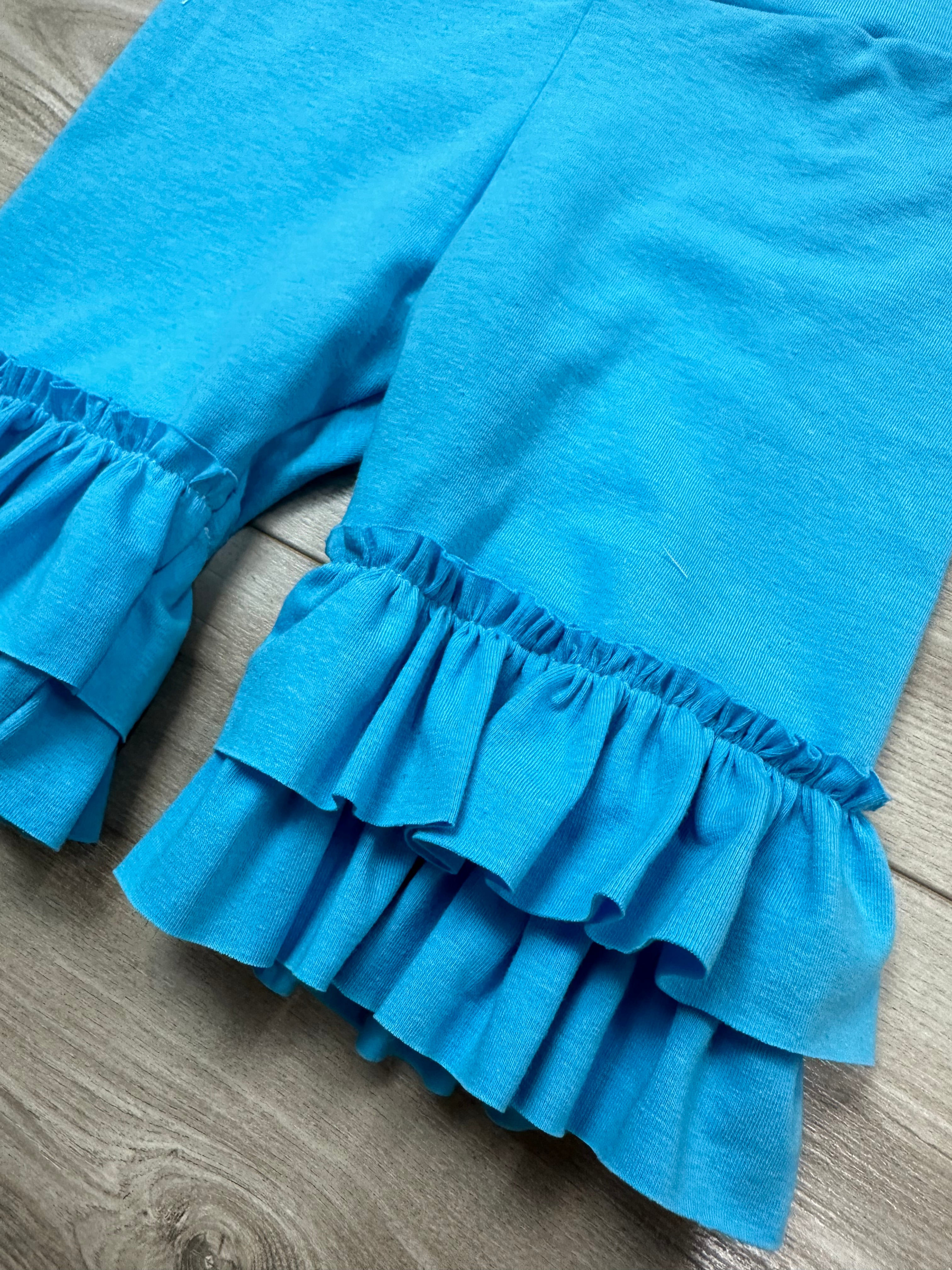 Aqua Blue Ruffle Shorties (ships in 2 weeks)