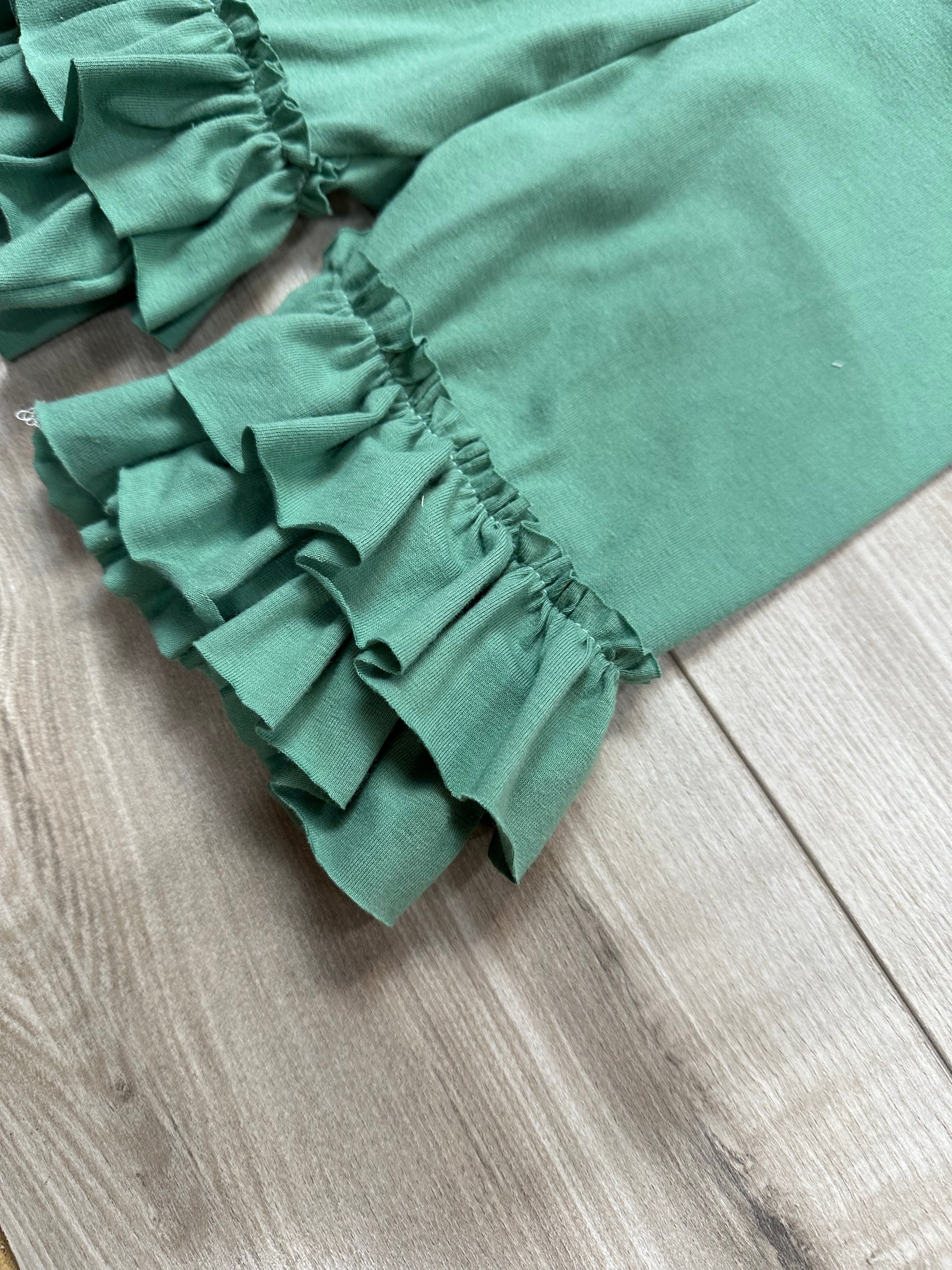 Sage Ruffle Shorties (ships in 2 weeks)