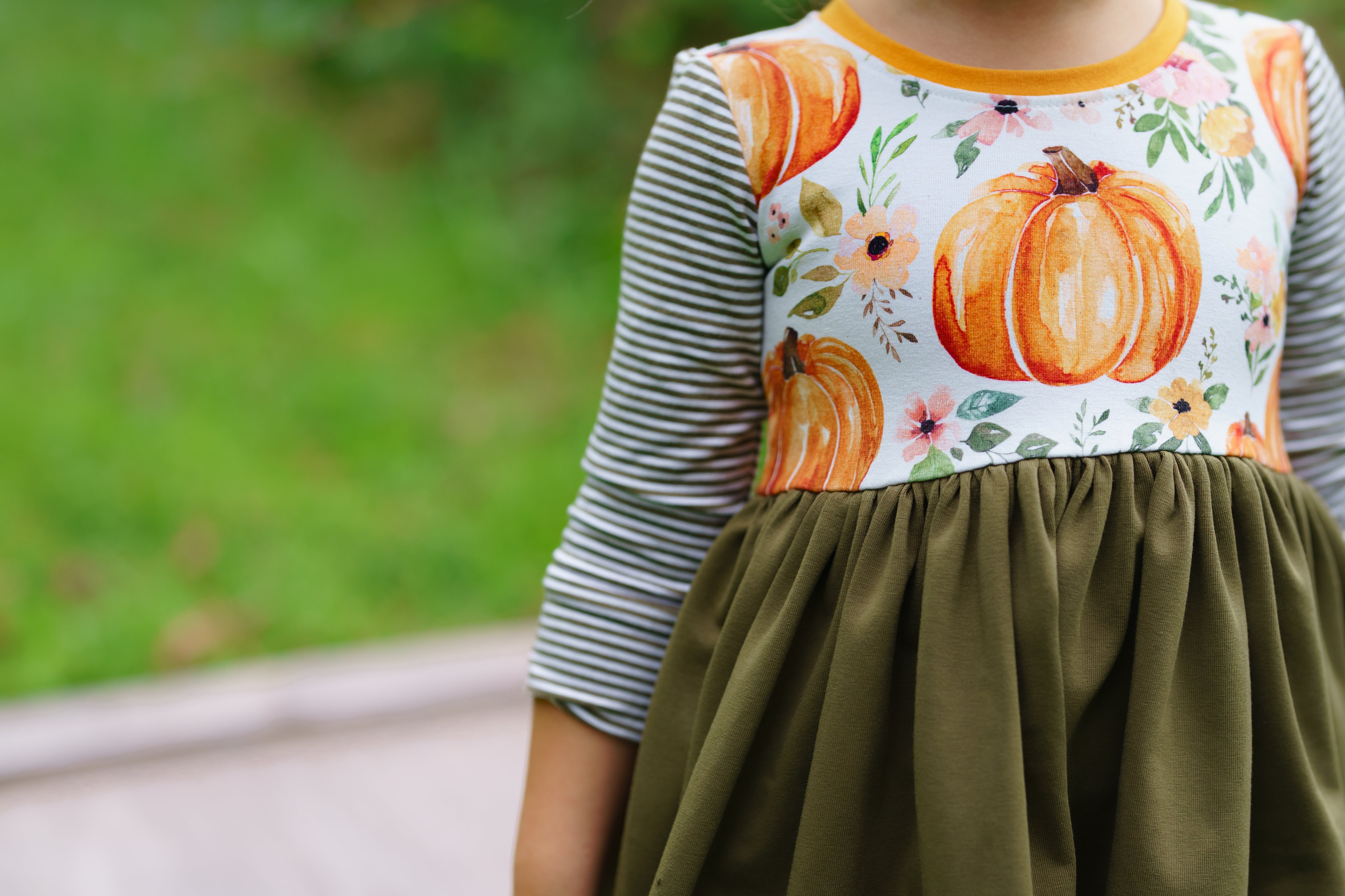 Little Gourd Blossom 3/4 sleeve Lap Dress (ships in 2 weeks)