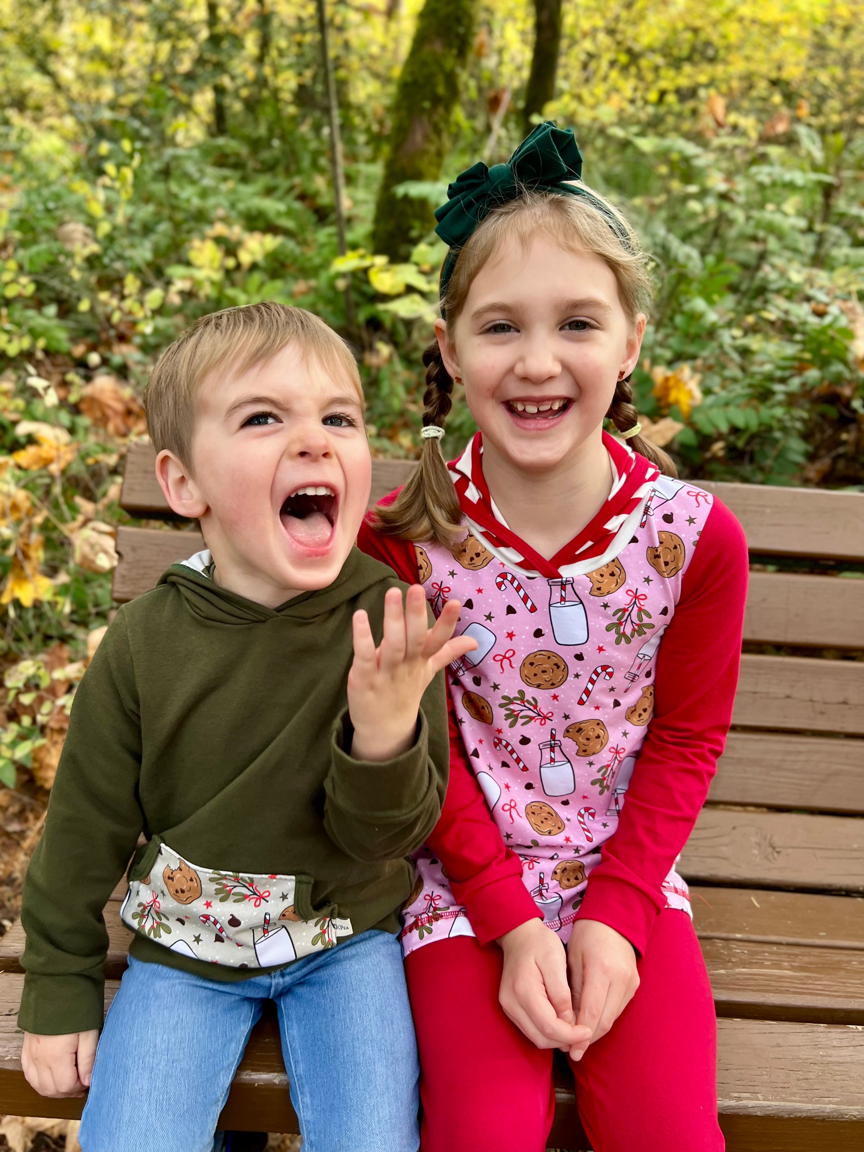 Crumble Claus Long Sleeve Hooded Tunic (ships in 2 weeks)