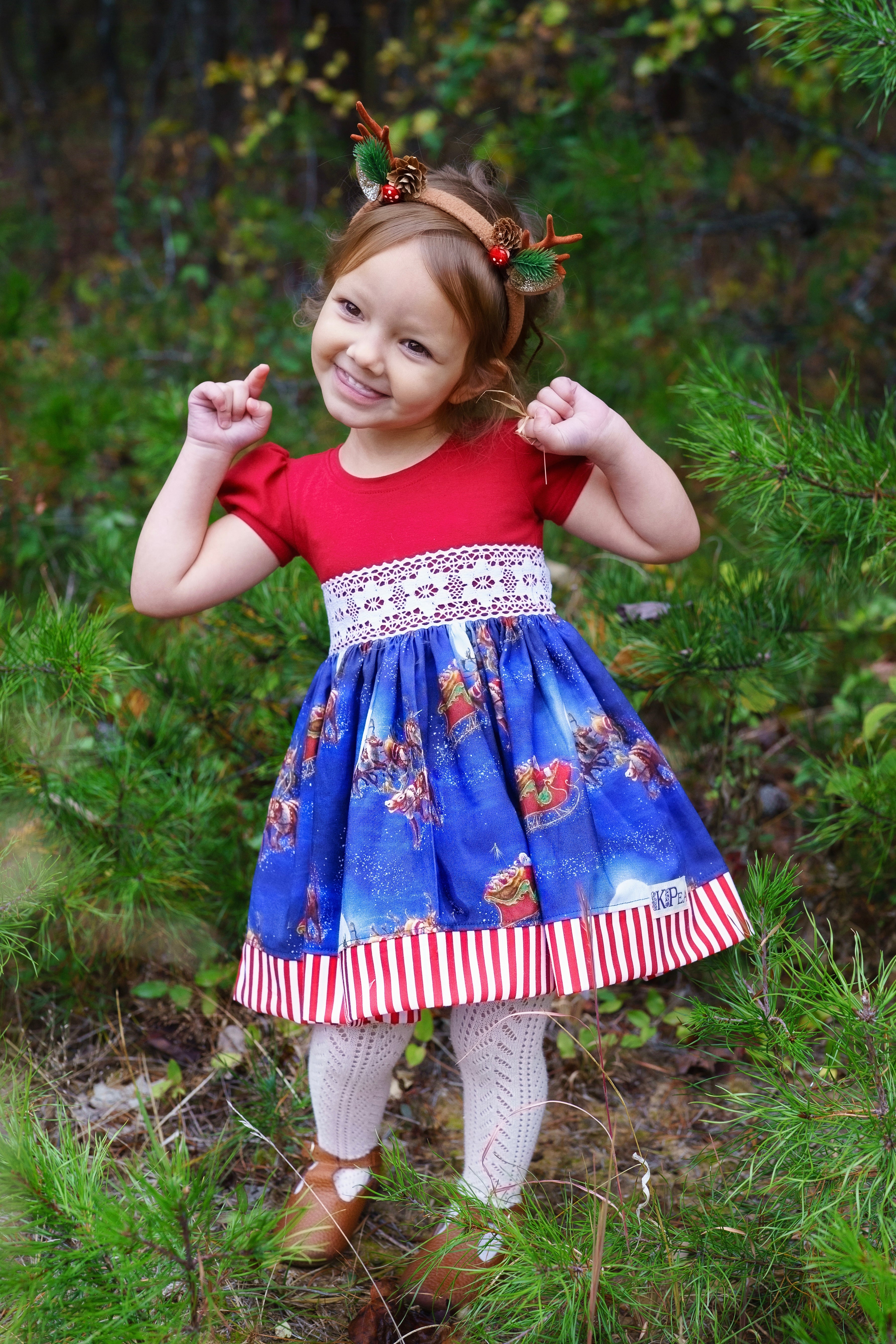 Santa’s Sleigh Puff Sleeved Dress (ships in 2 weeks)